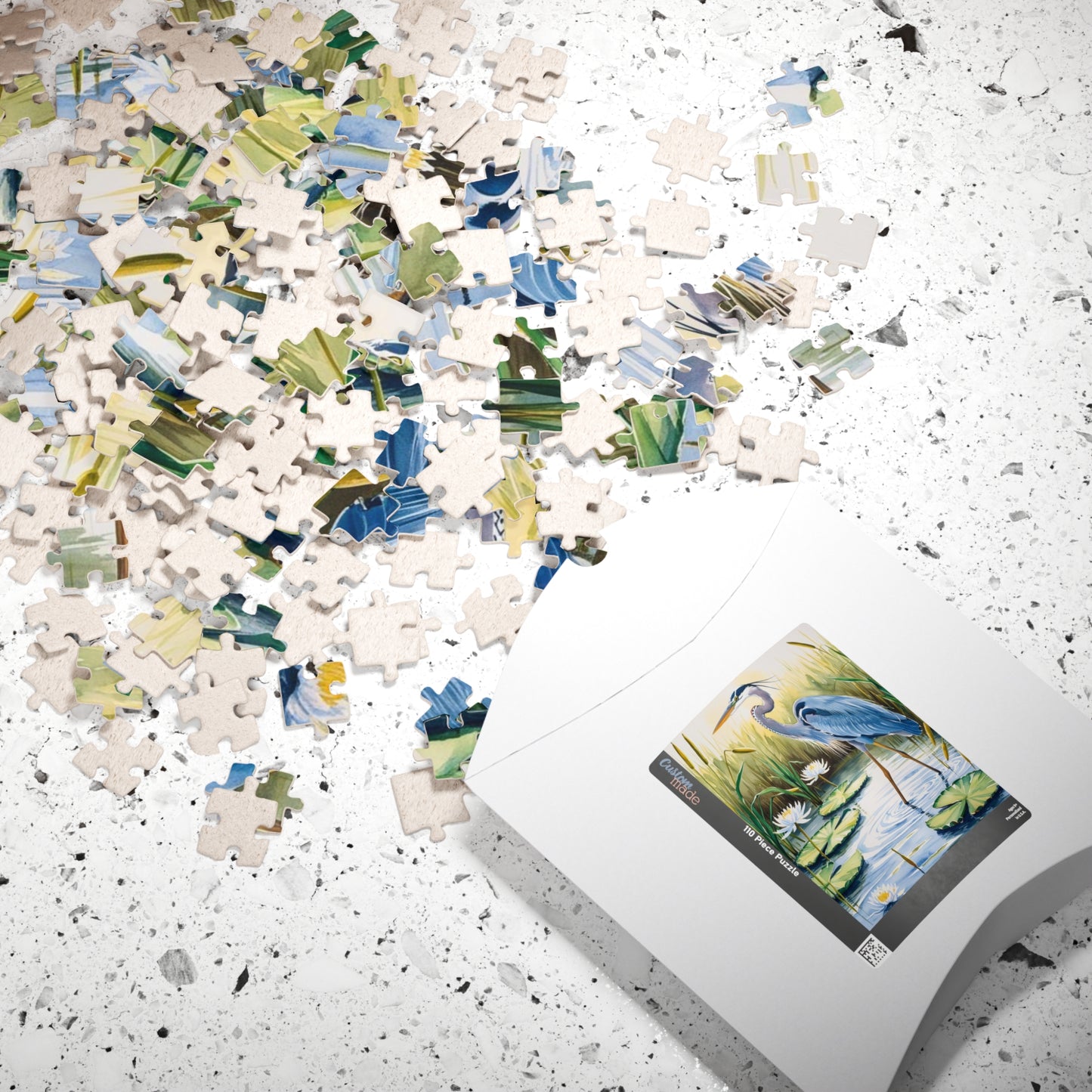 Jigsaw Puzzle, Animal Bird Puzzle, Heron Reflection, Shimmering Evening Light, Relaxing Activity, Mindfulness Game, Family Entertainment Puzzle The Puzzle Chest