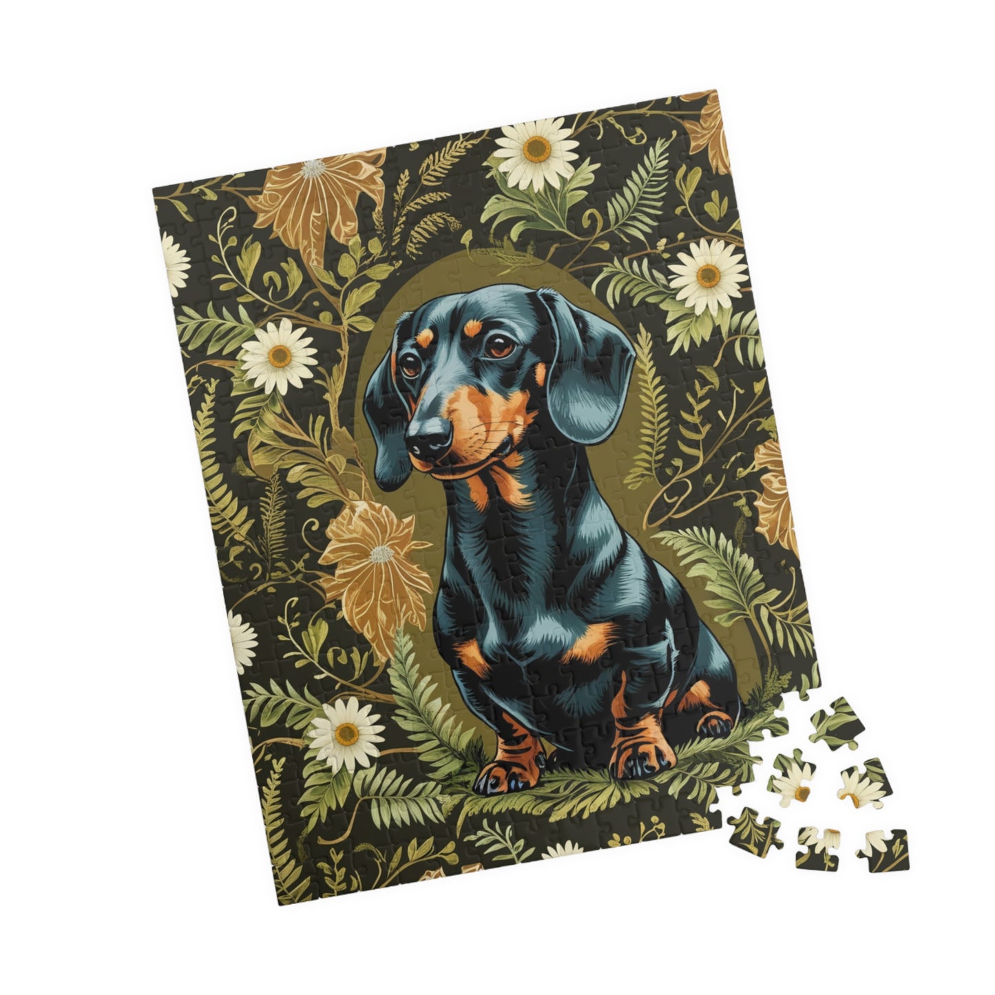Vintage Dachshund Puzzle - William Morris Inspired 110-1014 Piece Family Dog Jigsaw Game, Fun Indoor Activity, Best Animal Lover Gift Idea Puzzle The Puzzle Chest