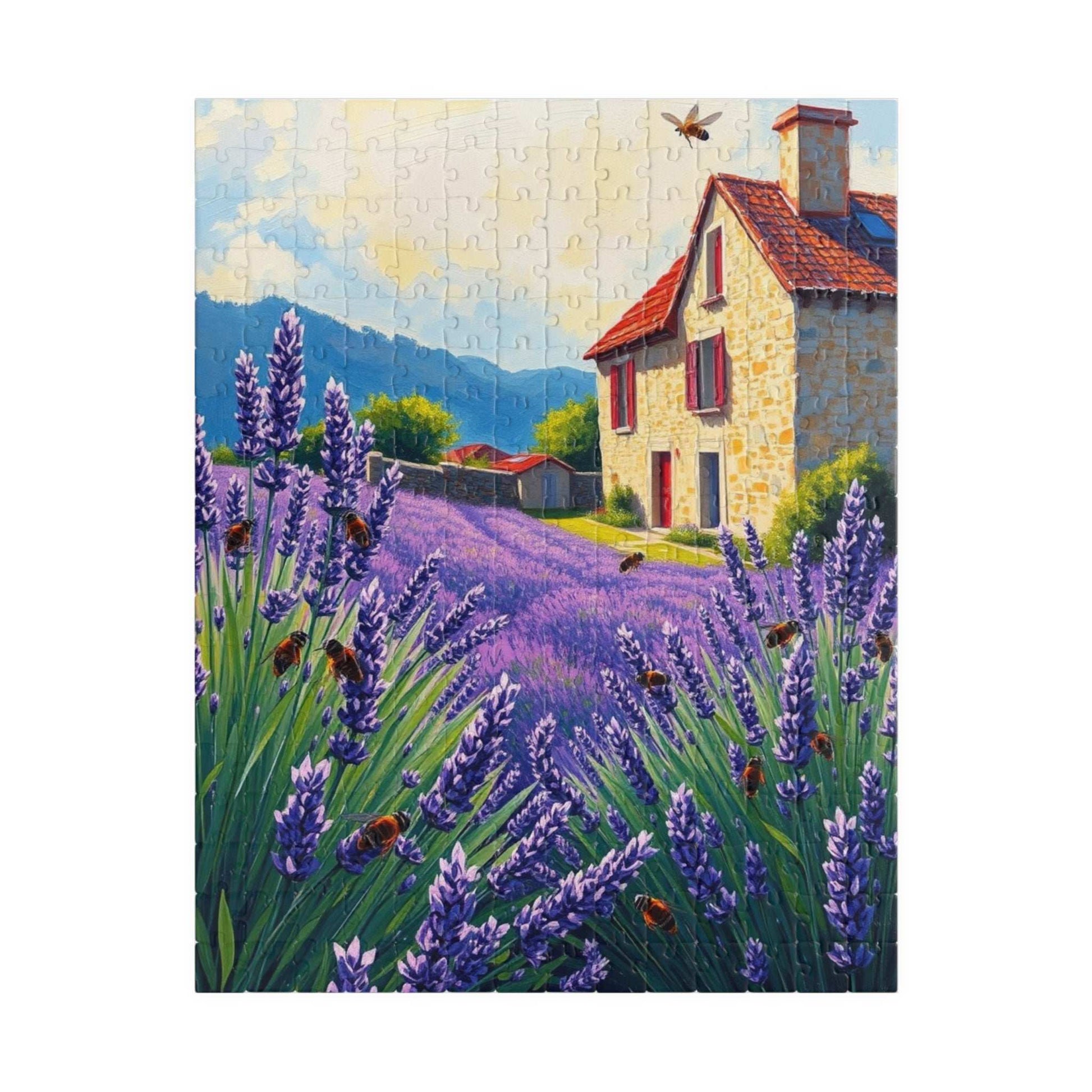 Lavender Field Puzzle, Tranquil Landscape Jigsaw, Gift for Nature Lovers, Home Decor, Family Activity, 110-1014 Pieces 252 pcs (Vertical) Puzzle The Puzzle Chest