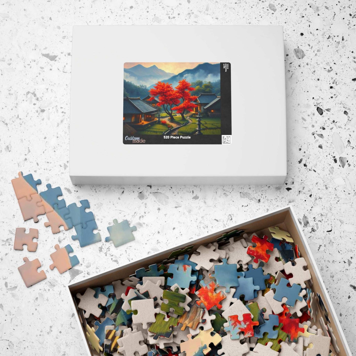 Japanese Mountain Village Jigsaw Puzzle - Autumn Scene, Ideal for Family Game Nights, Solo Fun, Holiday Birthday Gift for Friends Puzzle The Puzzle Chest
