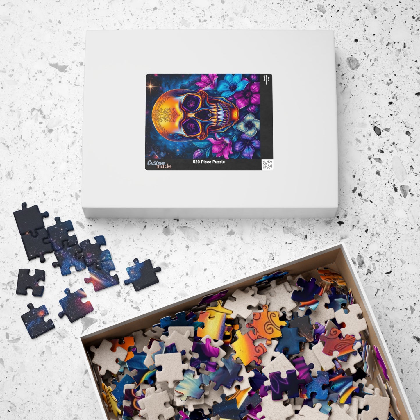 Cosmic Skull Artwork Puzzle for Adults, 110-1014 Piece Gothic Jigsaw Game, Best Unique Gift for Puzzle Lover, Mindfulness Activity, Solo Fun Puzzle The Puzzle Chest