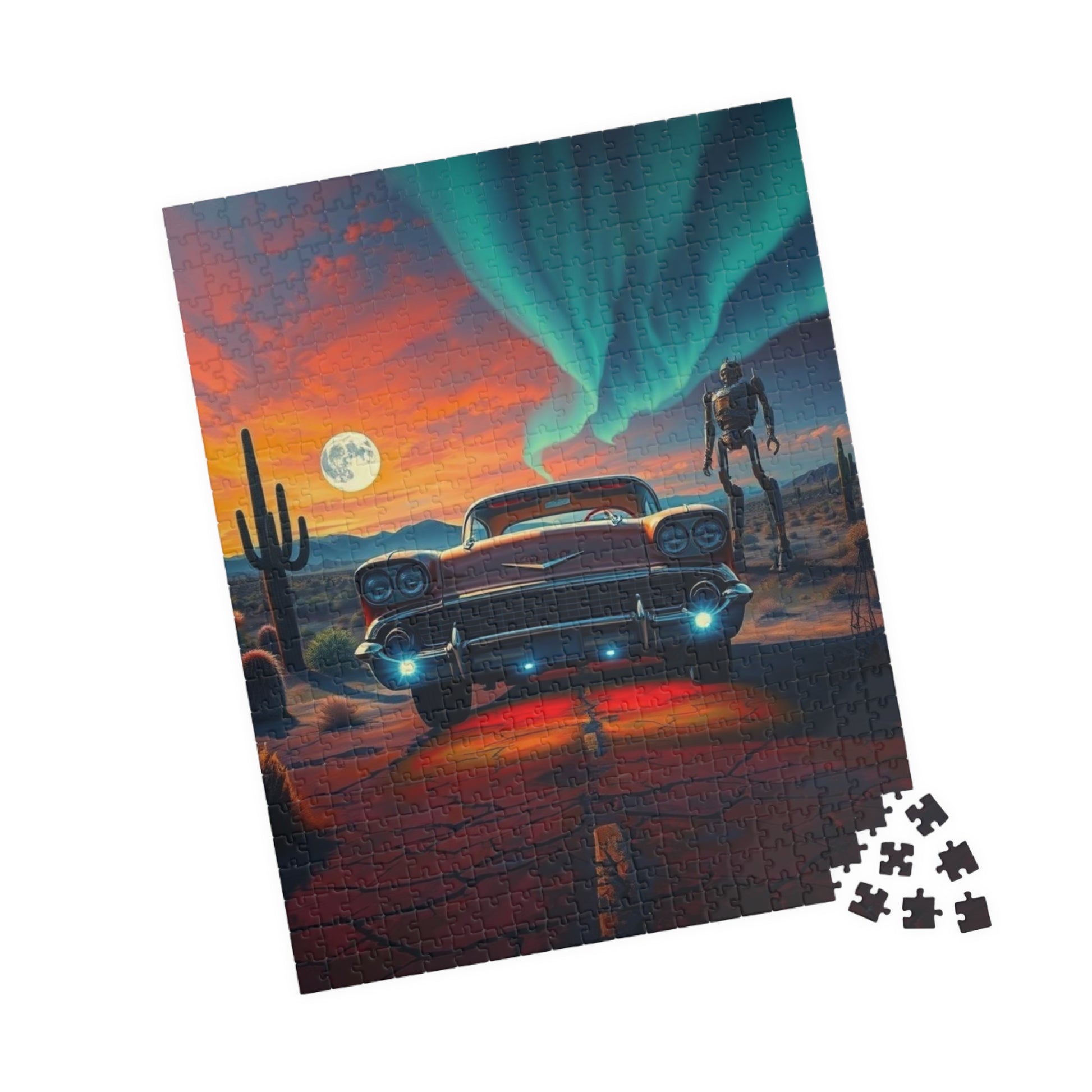 Vintage Car Puzzle, Retro Auto Art, Nostalgic Vehicle Puzzle The Puzzle Chest