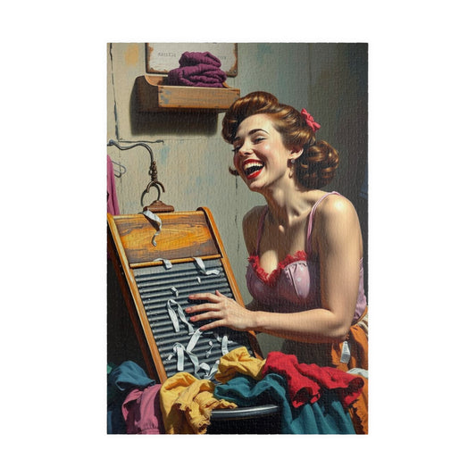 Vintage Washboard Puzzle | Retro Art Jigsaw for Woman, Ideal Gift for Homemakers, Fun Family Activity, Nostalgic Home Decor, 110-1014 pieces 1014 pcs (Vertical) Puzzle The Puzzle Chest