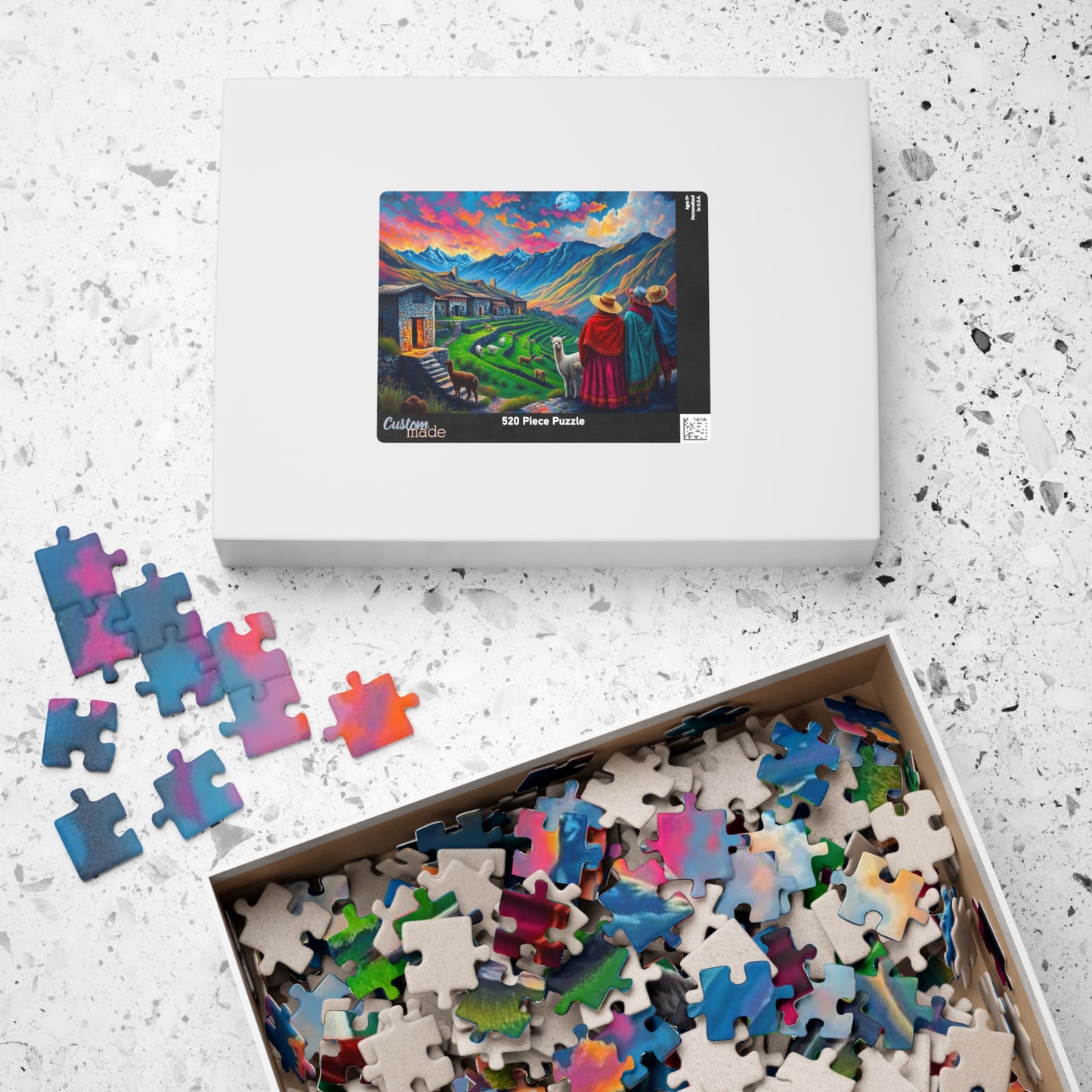 Andean Village in Peru Puzzle Jigsaw Game - Mountain View, Mindfulness Activity, Nature Lovers Gift for Friends, Family Activity Puzzle The Puzzle Chest
