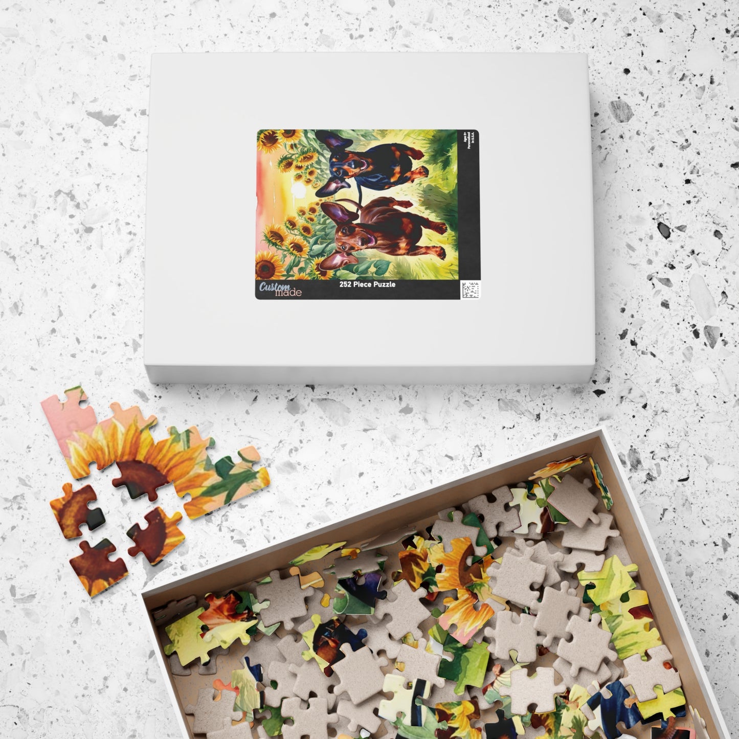 Dachshunds Puzzle, Sunflower Dog Race Jigsaw Puzzle, Brain Teaser Game, Family Activity, Relaxing Hobby, Animal Lover Gift, Mindfulness Puzzle The Puzzle Chest