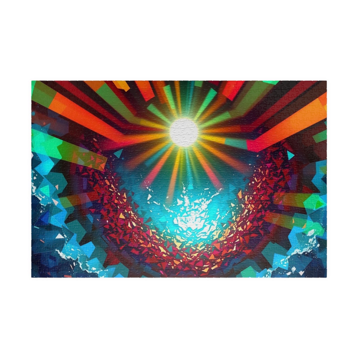 Abstract Horizon Jigsaw Puzzle (110-1014 Piece), Rising Sun Modern Art Illustration, Challenging Brain Teaser, Puzzle Lover Gift, Fun Hobby 1014 pcs (Horizontal) Puzzle The Puzzle Chest