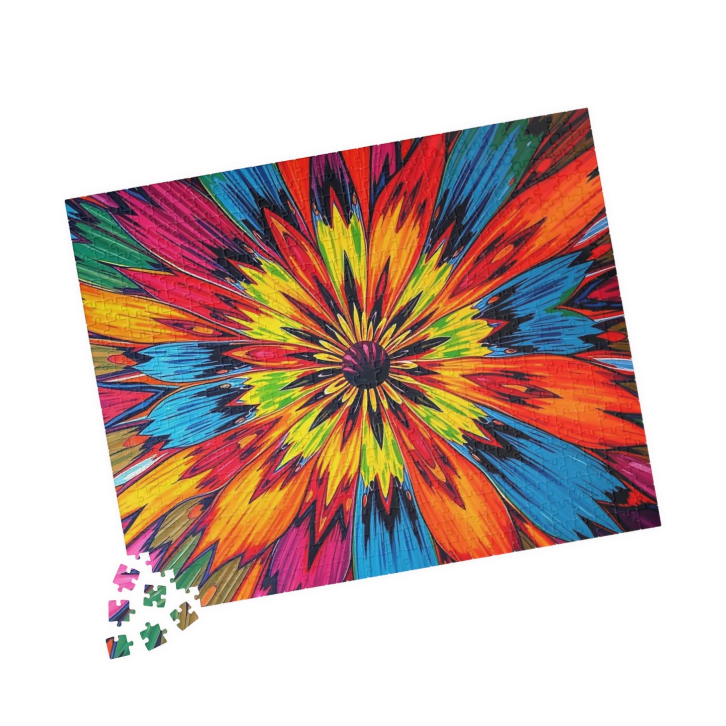 Colorful Floral Abstract Jigsaw Puzzle Game, Fun Family Game, Gift for Friend, Perfect for Parties and Celebrations, Mindful Activity Puzzle The Puzzle Chest
