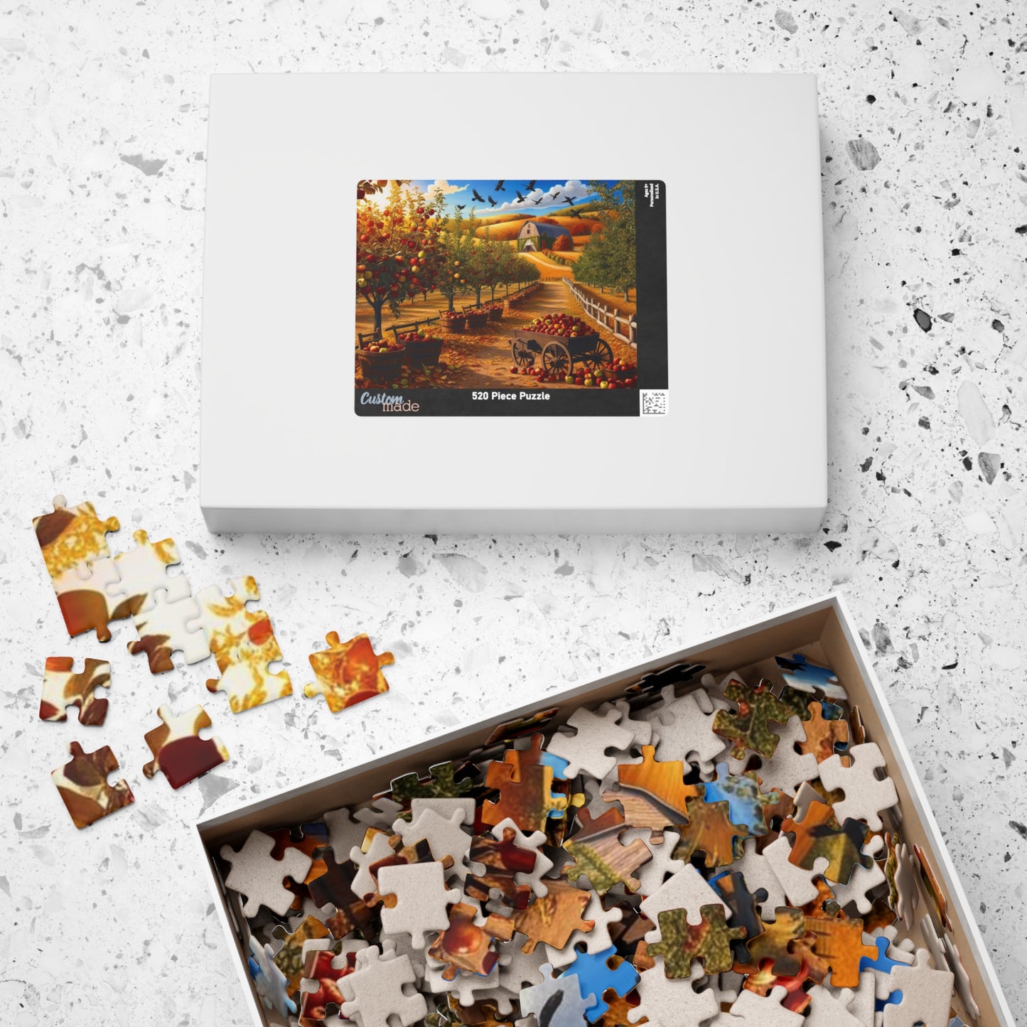 Apple Orchard Jigsaw Puzzle, Autumn Landscape Scene, Gift for Puzzle Lovers, Family Fun, Cozy Night In, Fall Decor, Thanksgiving Puzzle The Puzzle Chest