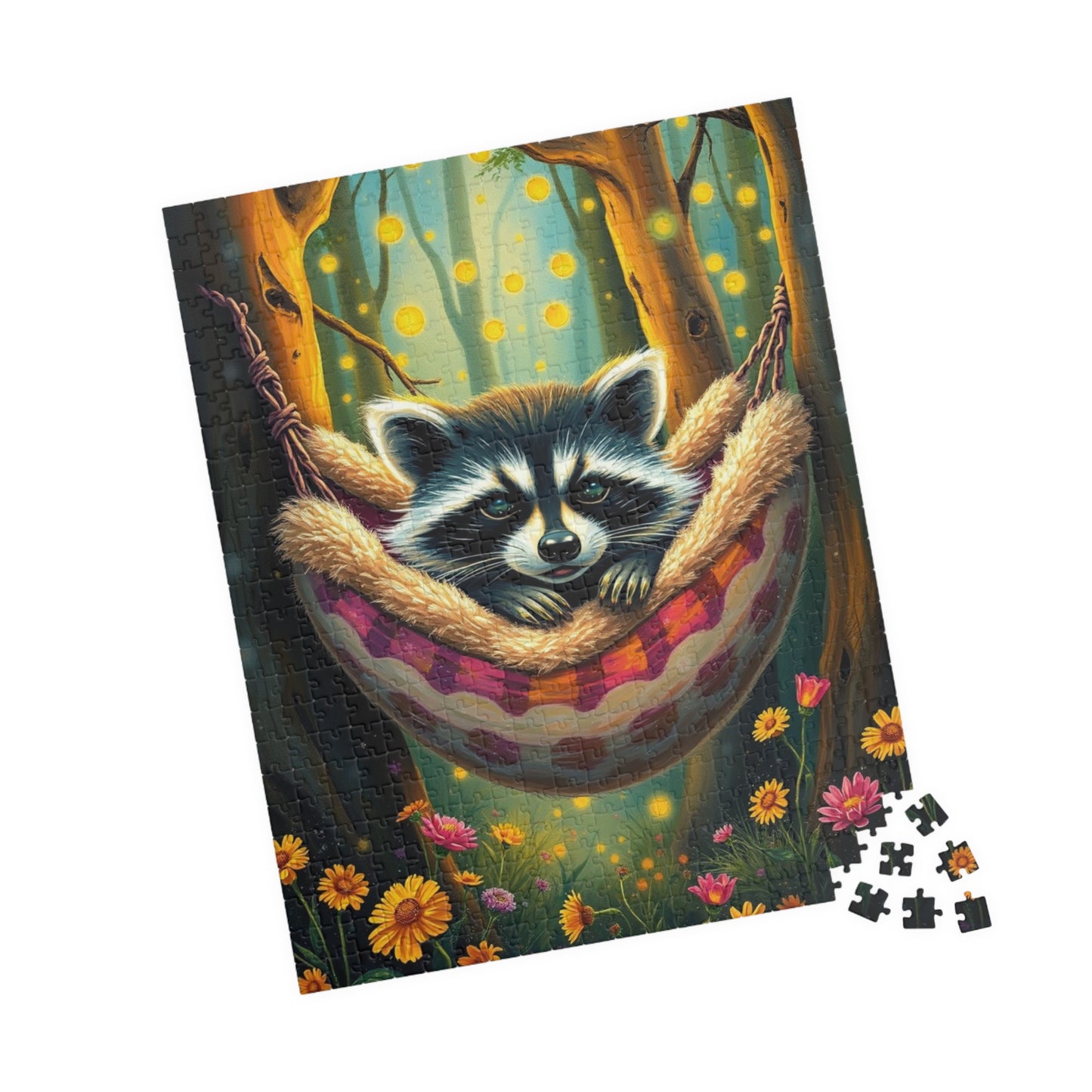 Whimsical Raccoon Puzzle, 110-1014-Piece, Nature-Themed Fun Family Activity, Gift for Animal Lovers, Cozy Home Entertainment, Brain Teaser Puzzle The Puzzle Chest