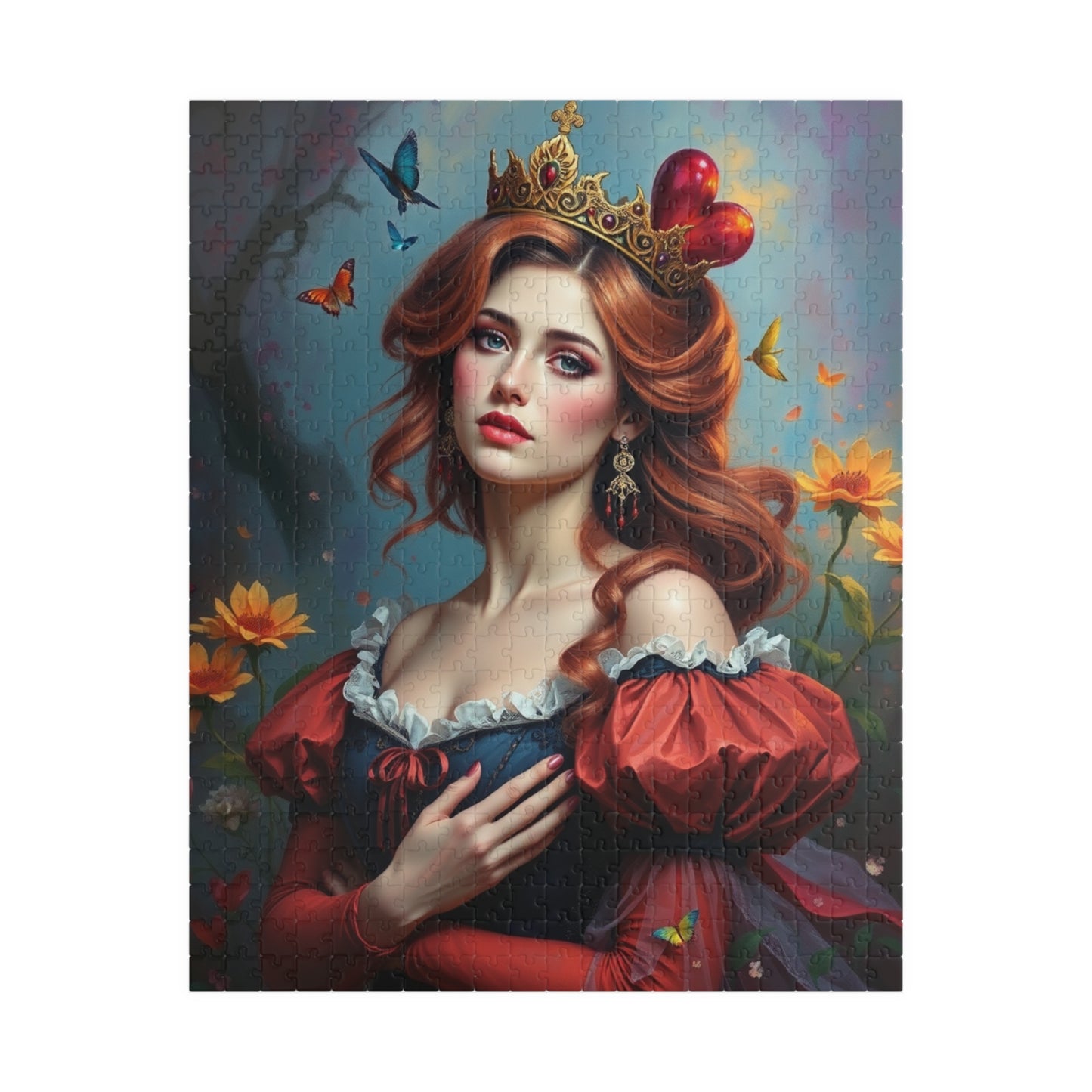 Jigsaw Puzzle - Woman in Queen of Hearts Costume, 110 252 520 1014 Pieces, Fun Family Activity, Relaxing Hobby, Gift Idea, Party Game, Home 520 pcs (Vertical) Puzzle The Puzzle Chest
