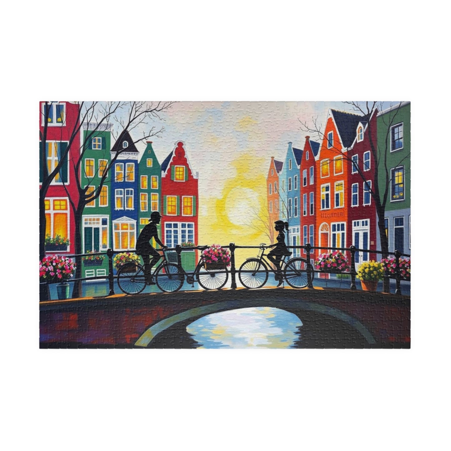Amsterdam Bicycle Ride Jigsaw Puzzle - 110-1014 Pieces, Perfect for Family Fun, Game Nights, Art Lovers, Holiday or Birthday Gift Idea 1014 pcs (Horizontal) The Puzzle Chest