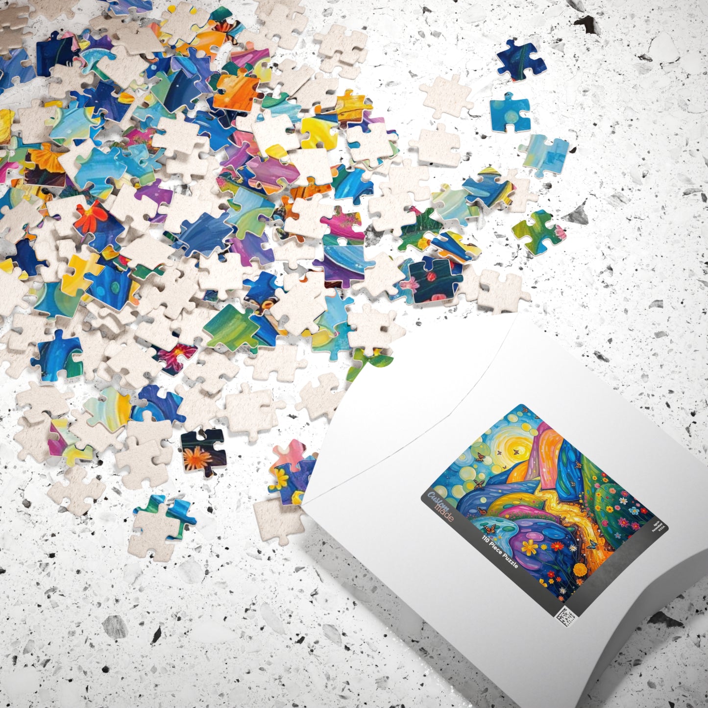 Sugar Sky Dance - River Through Candy Hill Jigsaw Puzzle Collection, Beautiful Nature Puzzle, Colorful Landscape Art, Puzzle Lover Gift, Family Fun, 110/252/520/1014 The Puzzle Chest