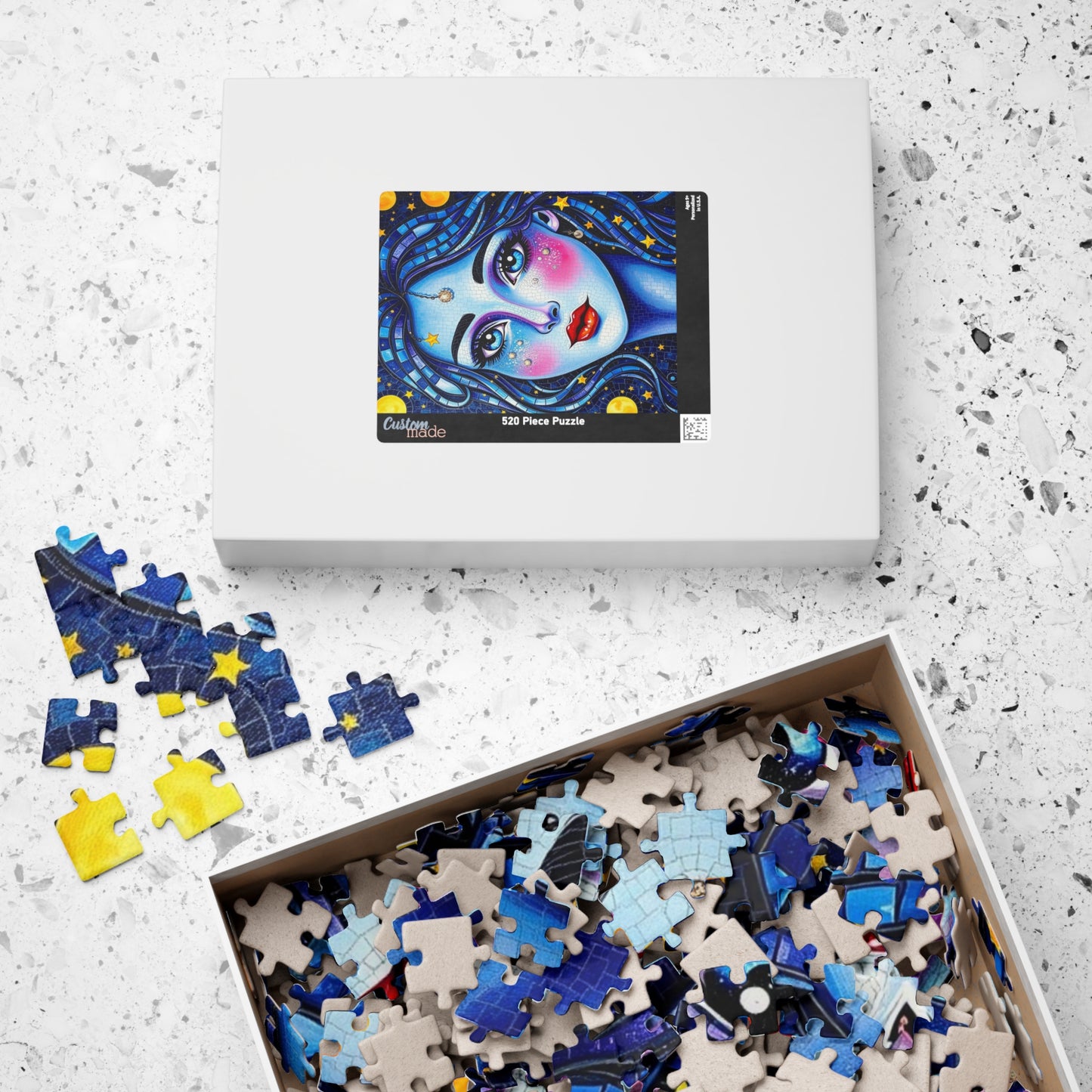 Mosaic Portrait Celestial Woman Puzzle | 110-1014 Piece Stars and Planets Jigsaw Game, Starry Night Artwork, Gift for Puzzle Lovers, Mindful Puzzle The Puzzle Chest