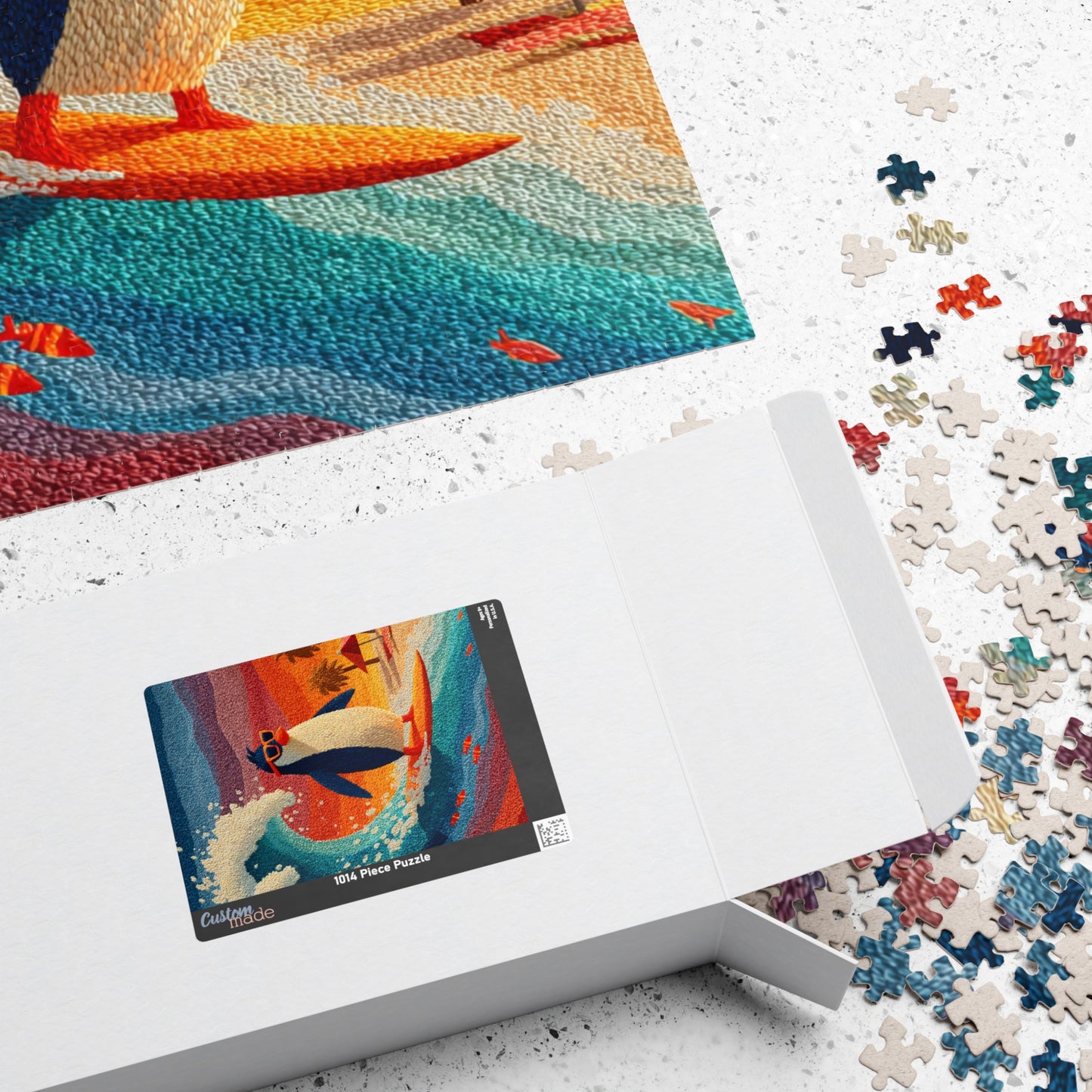 Surfing Penguin Puzzle - Animal Theme Jigsaw Game for Fun Family Activity, Gift for Friends, Indoor Entertainment Puzzle The Puzzle Chest