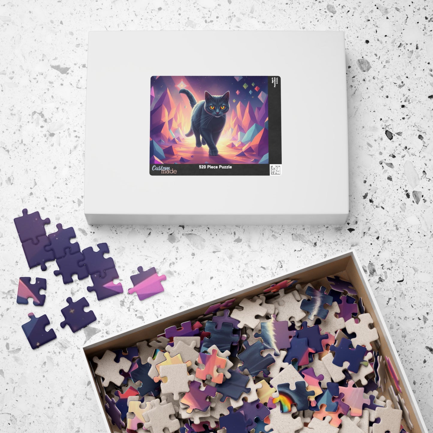 Mystical Cat Puzzle, Colorful Cat Jigsaw, Cat Lover Gift, Unique Home Decor, Family Game Night Puzzle The Puzzle Chest