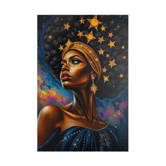 Regal Black Woman Puzzle, Afro Art Jigsaw Game for Adults and Teens, African American Puzzle Lover Gift, Family or Solo Home Entertainment 1014 pcs (Vertical) Puzzle The Puzzle Chest