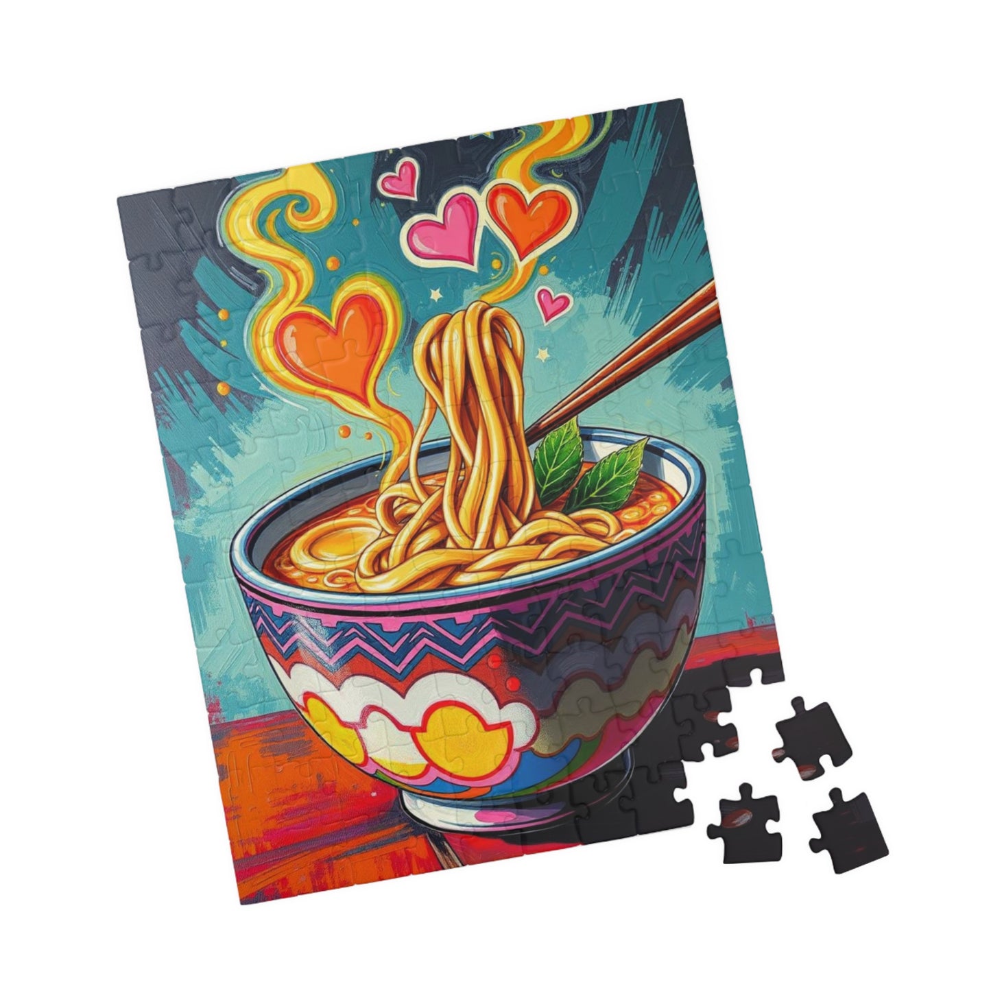 Noodle Bowl Puzzle - Pop Art Jigsaw Game, Colorful Food Art, Fun Family Activity, Creative Gift for Foodies, Cozy Night In, 110-1014 Pieces Puzzle The Puzzle Chest