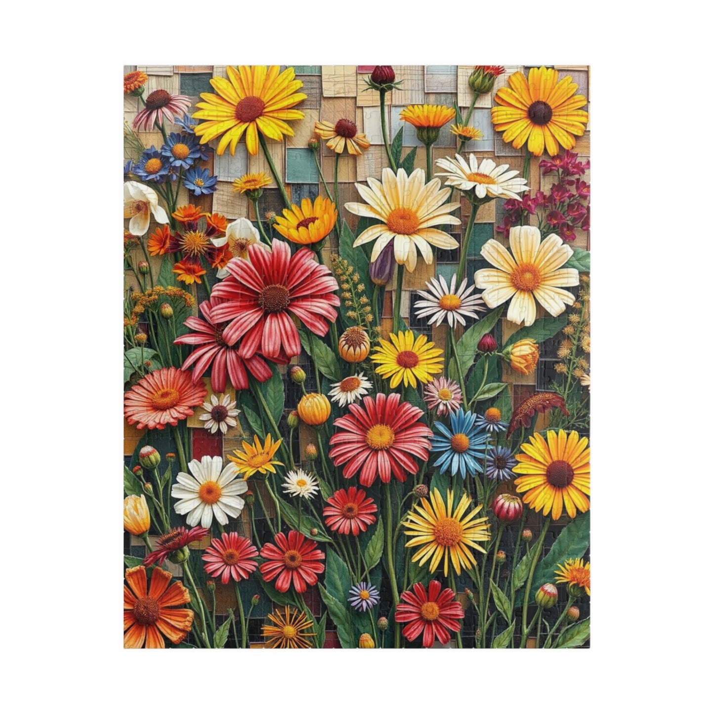 Vibrant Flower Garden Mosaic Puzzle | Perfect Gift for Nature Lovers and Art Enthusiasts, Family Bonding Activity, Birthday, and Relaxation 520 pcs (Vertical) Puzzle The Puzzle Chest