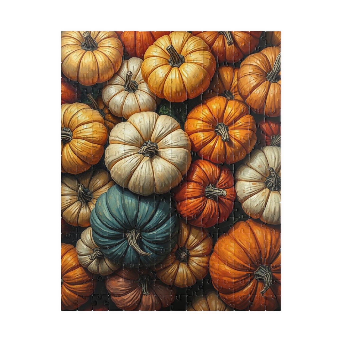 Chaotic Autumn Pumpkin Puzzle, Colorful Overlapping Harvest Design, Fun and Engaging Fall Jigsaw Game for Puzzle Lover and Art Enthusiasts 252 pcs (Vertical) Puzzle The Puzzle Chest