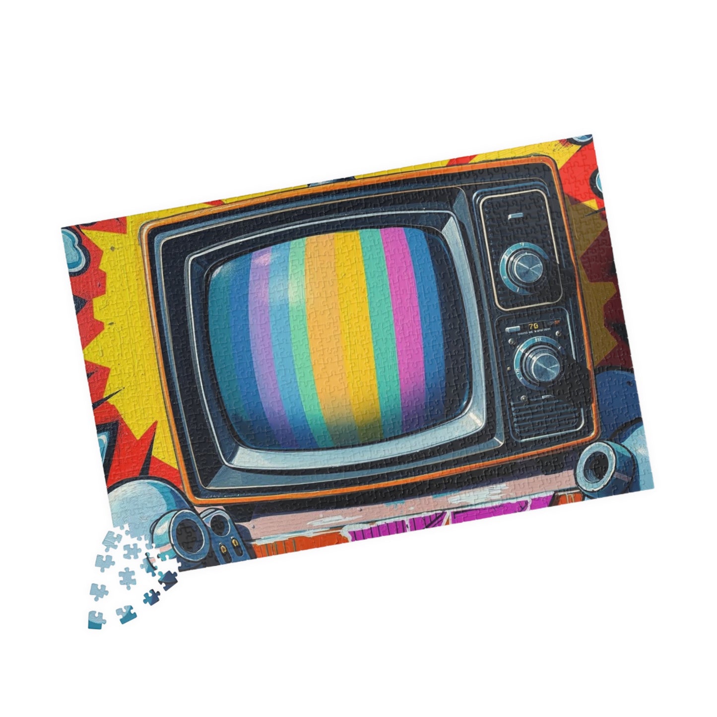 Retro TV Jigsaw Puzzle, Pop Art Design, Puzzle for Adults, Fun Family Activity, Home Entertainment, Gift for Collectors, 110-1014 Pieces Puzzle The Puzzle Chest