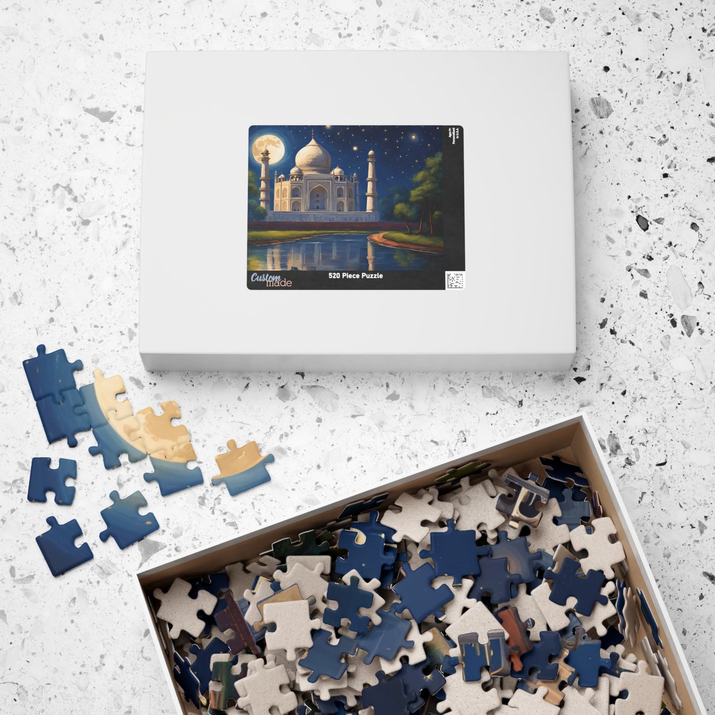 Taj Mahal Night Scene Jigsaw Puzzle, Starry Sky Iconic Landmark Tabletop Game, Family Entertainment Quiet Time Activity, Hobby Puzzle Lover Puzzle The Puzzle Chest