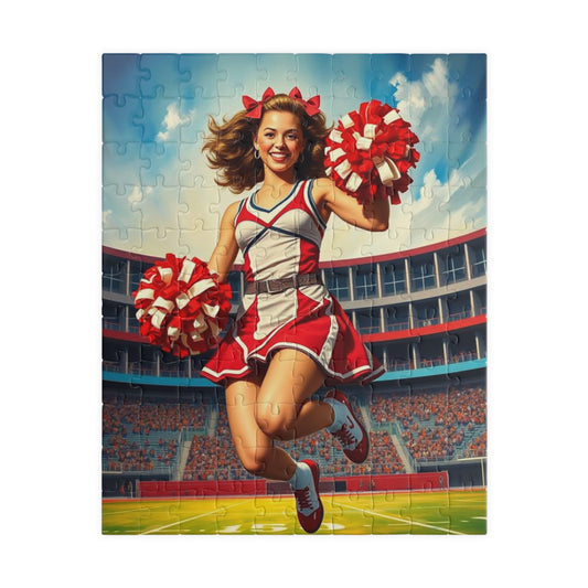 Vintage Cheerleader Jigsaw Puzzle, Memorable Game for Sports Lover, Fun Family Activity Brain Teaser, Gift for Cheer Enthusiasts, Home Decor 110 pcs (Vertical) Puzzle The Puzzle Chest