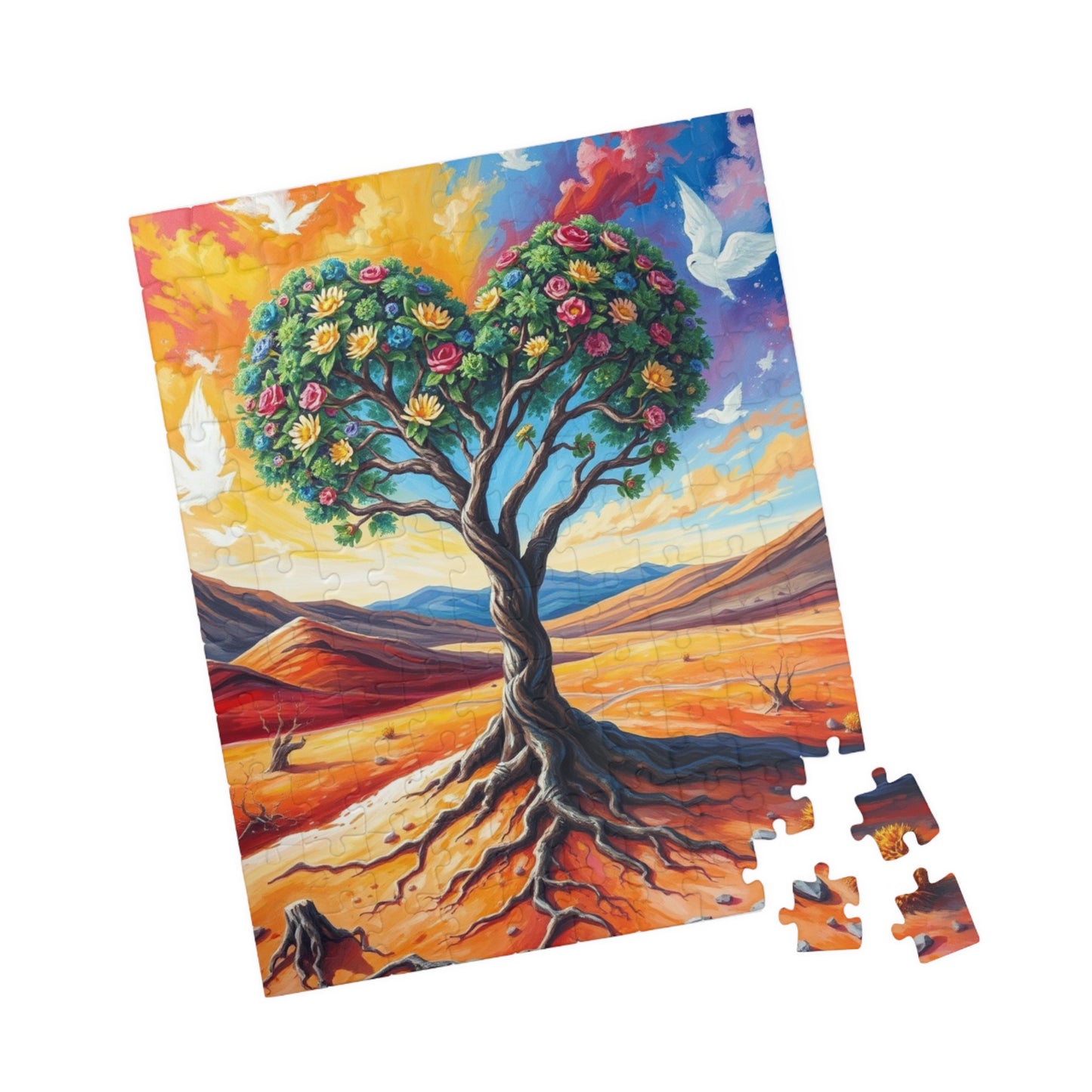 Heart-Shaped Tree Jigsaw Puzzle, 110-1014 Piece Mexican Desert Landscape, Mindful Activity for Adults Teens Seniors, Birthday Holiday Gift Puzzle The Puzzle Chest