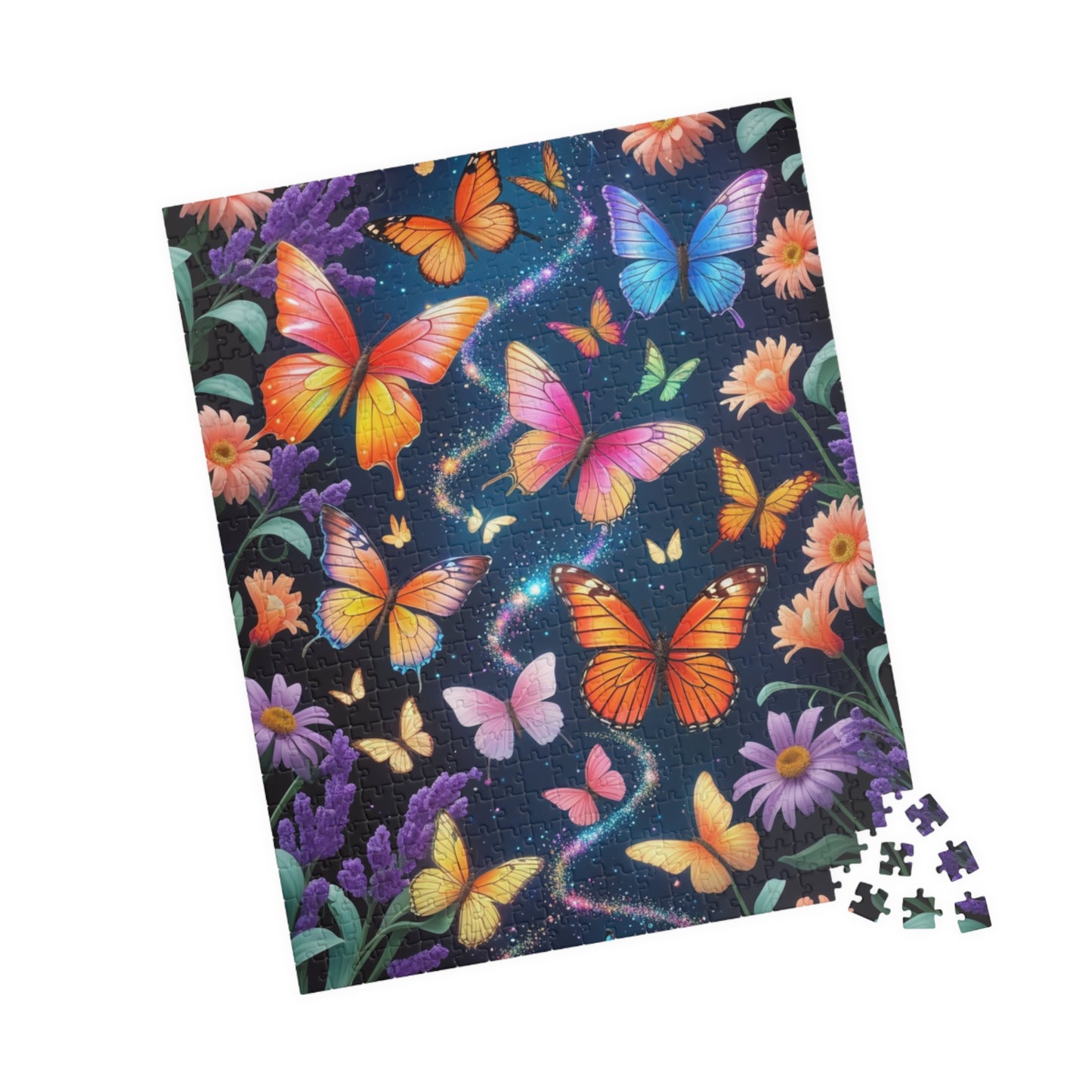 Floral Butterfly Collage Puzzle Whimsical, Colorful Butterflies Wildflowers Jigsaw Game, Family Bonding Activity, Nature Lover Gift Puzzle The Puzzle Chest