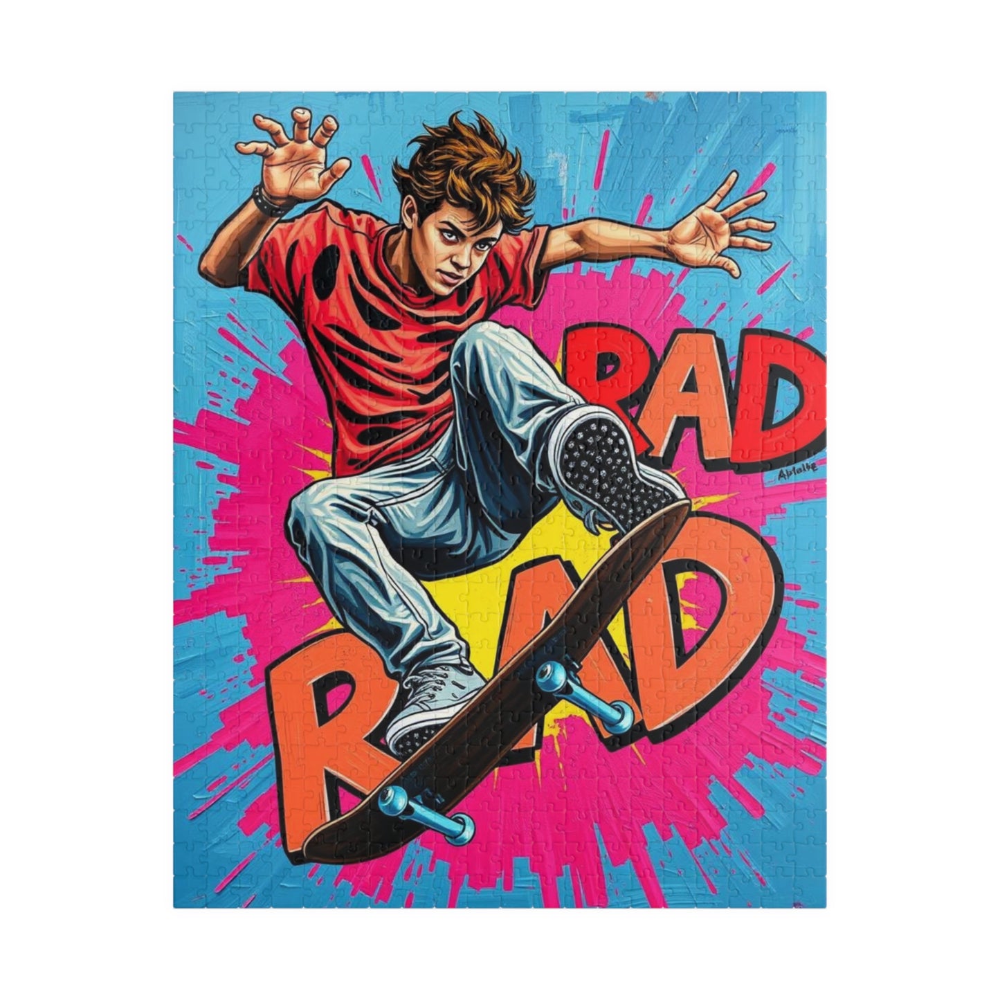 Skateboarder Puzzle - Pop Art Jigsaw Game, Fun Gift for Adult Puzzle Lovers, RAD Theme Puzzle 520 pcs (Vertical) Puzzle The Puzzle Chest