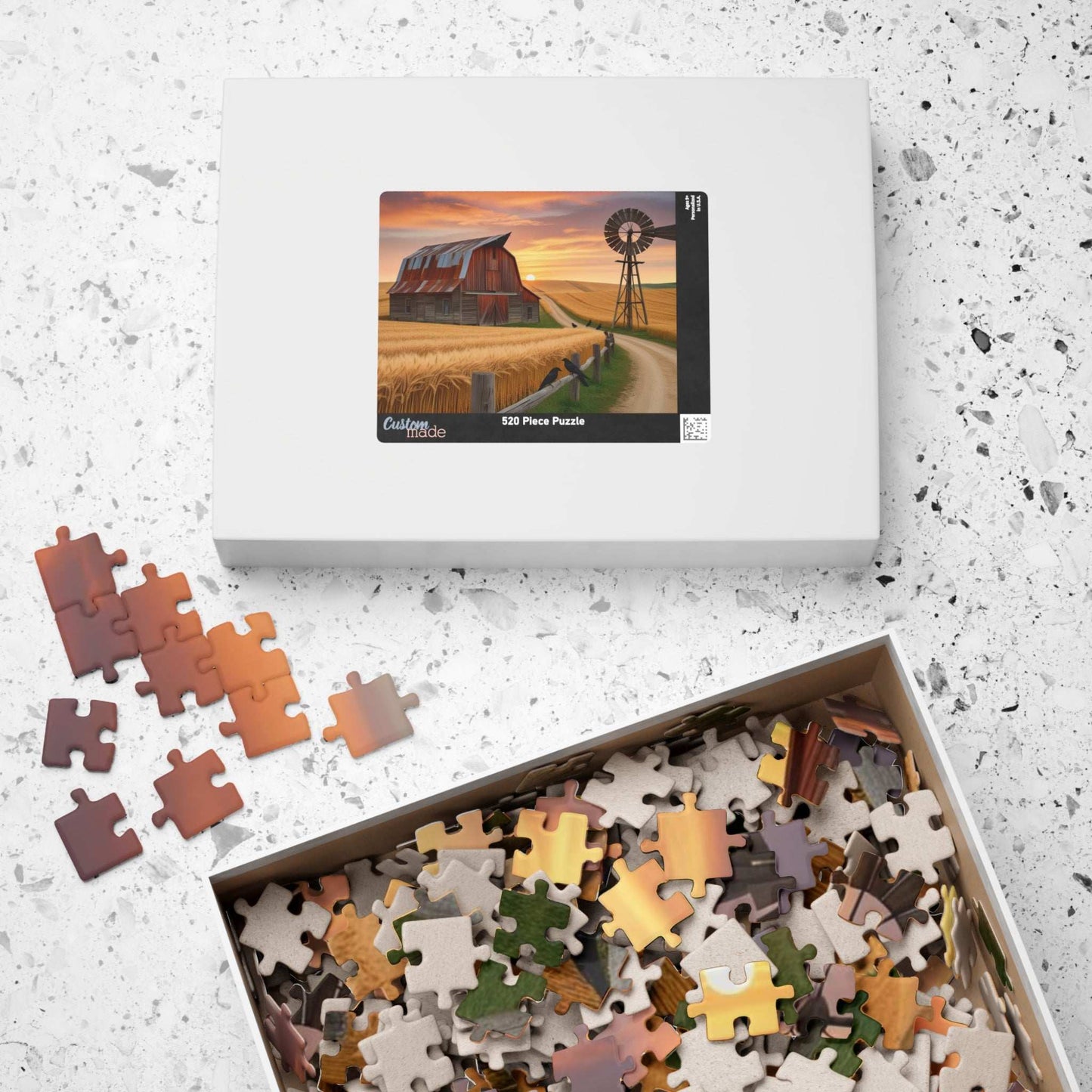 Rustic Farmhouse Puzzle, 110-1014 Piece Fall Landscape Jigsaw Game, Cozy Autumn Home Decor, Family Fun Activity Puzzle The Puzzle Chest
