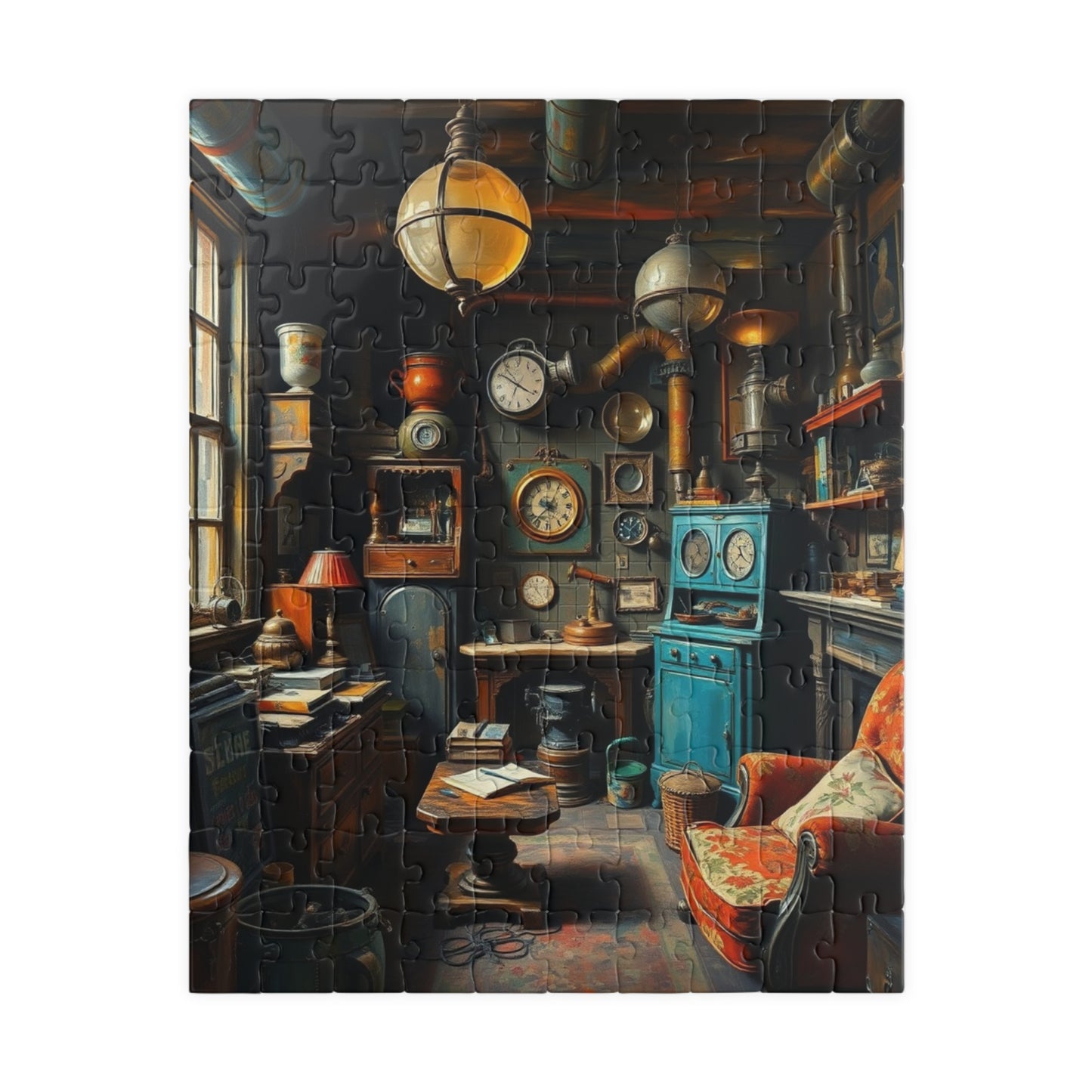 Cozy Steampunk Home Office Puzzle - 110, 252, 520, 1014-piece, Perfect for Family Night, Unique Gift for Puzzle Lovers, Relaxing Activity 110 pcs (Vertical) Puzzle The Puzzle Chest