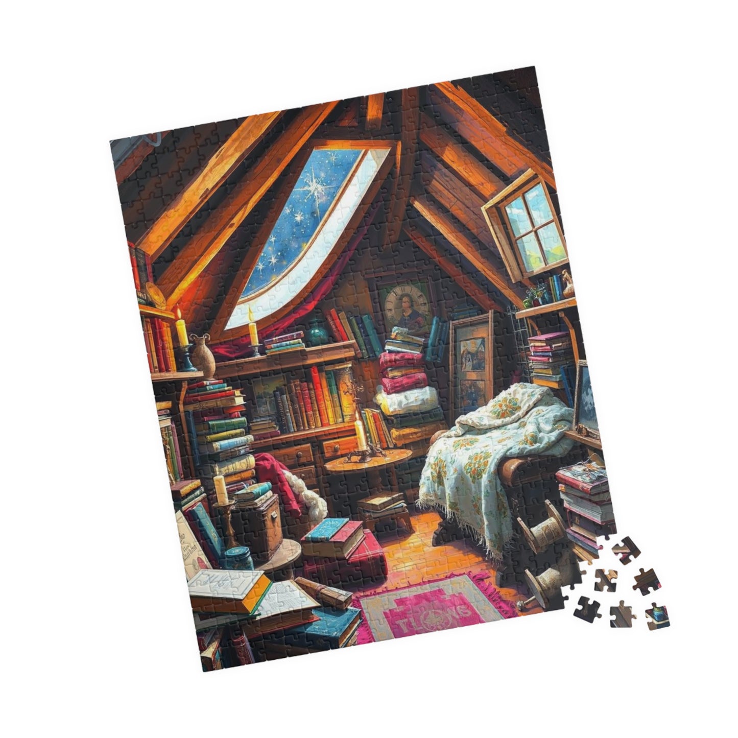 Cozy Winter Attic Jigsaw Puzzle - 110, 252, 520, 1014-piece Dreamy Room, Ideal Gift for Puzzle Lover, Quiet Home Activity, Fun Family Night