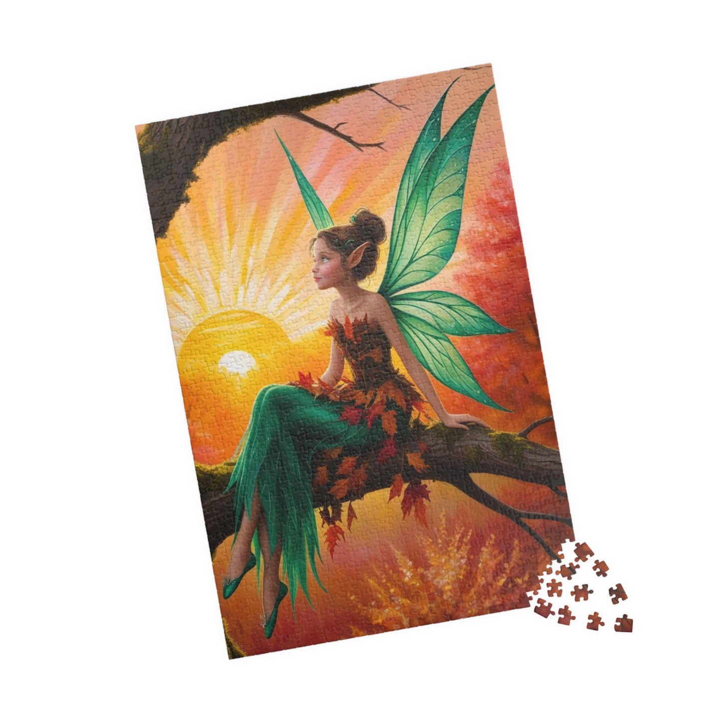 Fairy Jigsaw Puzzle, Mystical Woodland Fairy Sunrise Scene, Ideal for Solo Fun or Family Activity, Fantasy Lover Holiday Birthday Gift for Friends Puzzle The Puzzle Chest