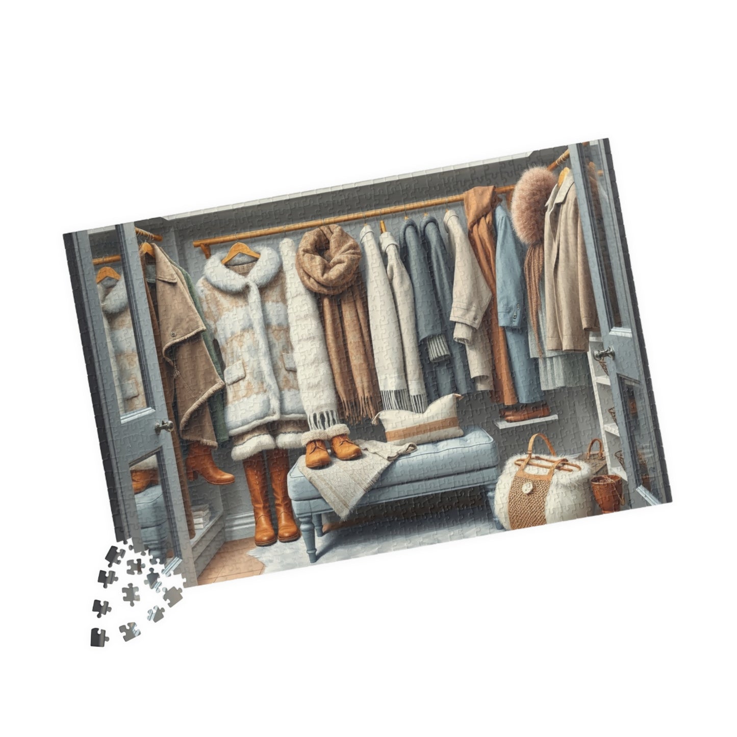Winter Wardrobe Closet Jigsaw Puzzle, Cozy Fashion-Themed Game for Adults and Teens, Relaxing Activity, Home Decor, Family Fun, Holiday Gift Puzzle The Puzzle Chest