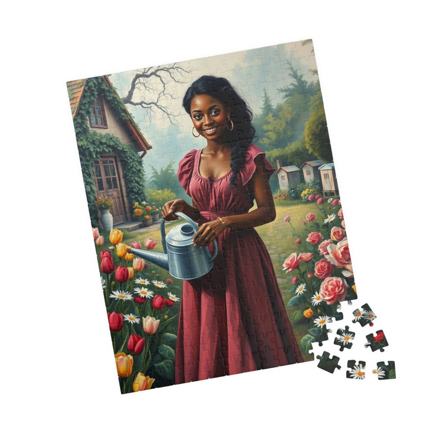 The Garden Keeper Jigsaw Puzzle - Black Woman Art, Afrocentric Artwork, African American Theme 252 pcs (Vertical) Puzzle The Puzzle Chest