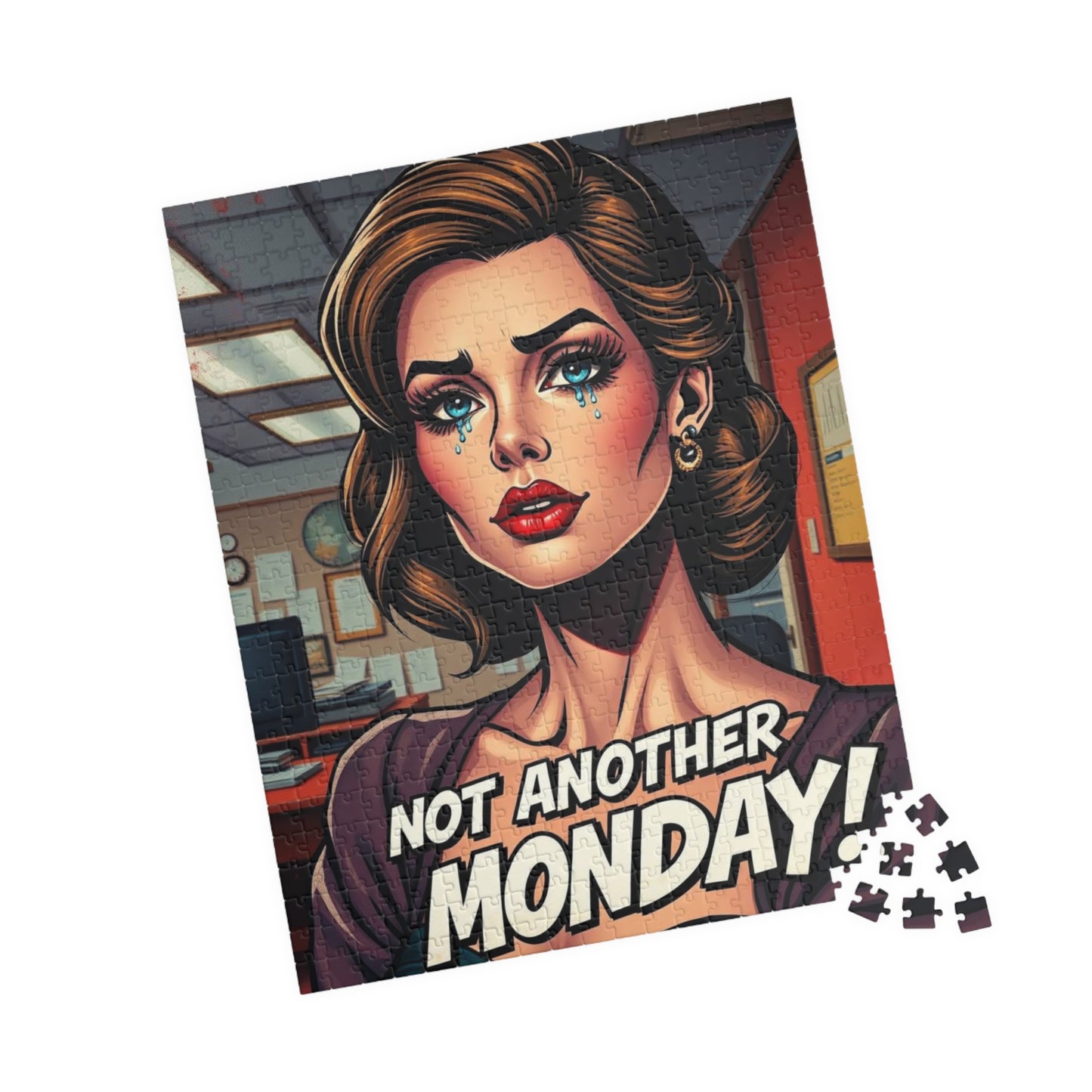 Retro Pop Art Jigsaw Puzzle | Not Another Monday | Fun Gift for Puzzle Lovers, Pop Culture Art, Wall Decor, Stress Relief, Family Activity Puzzle The Puzzle Chest