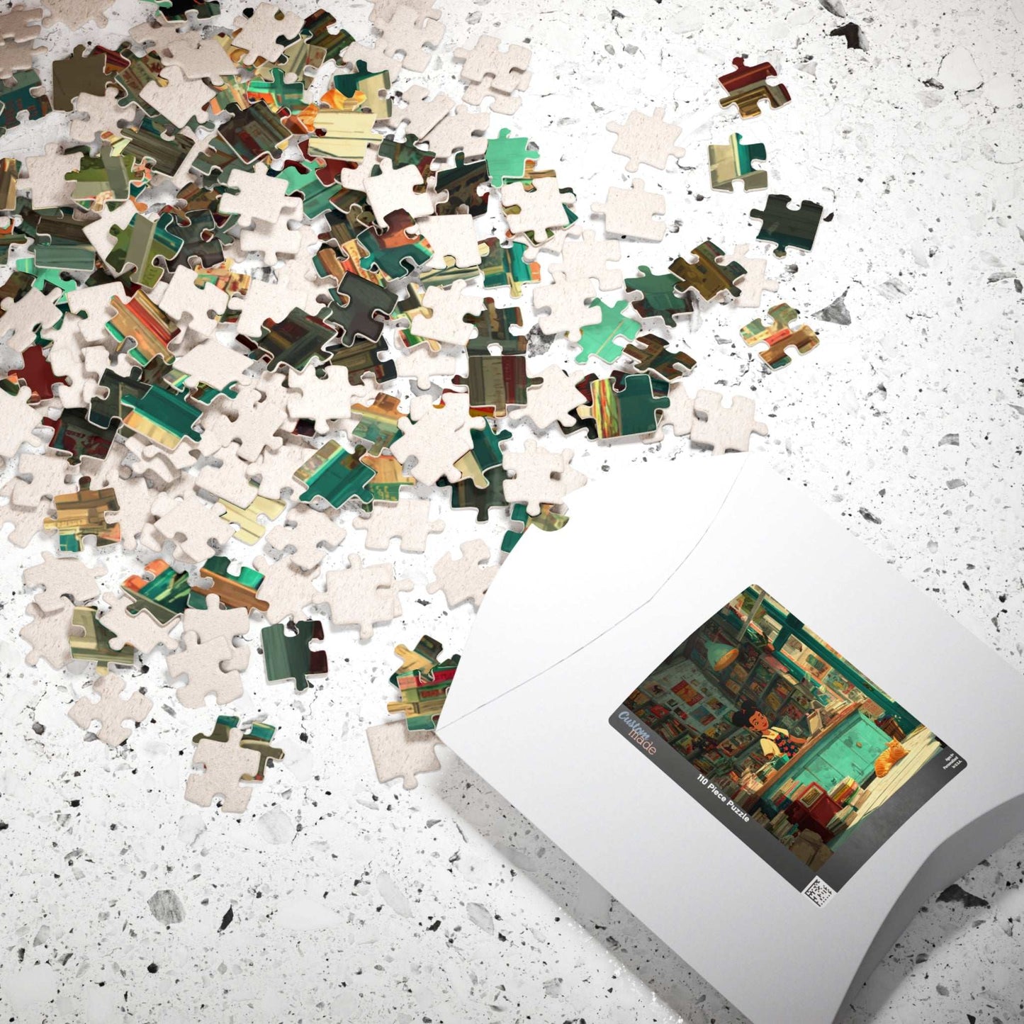 The Bookstore Cat - Whimsical Cartoon Cozy Bookshop Jigsaw Puzzle, Family Activity, Cat Lovers Gift, Perfect for Game Night Puzzle The Puzzle Chest