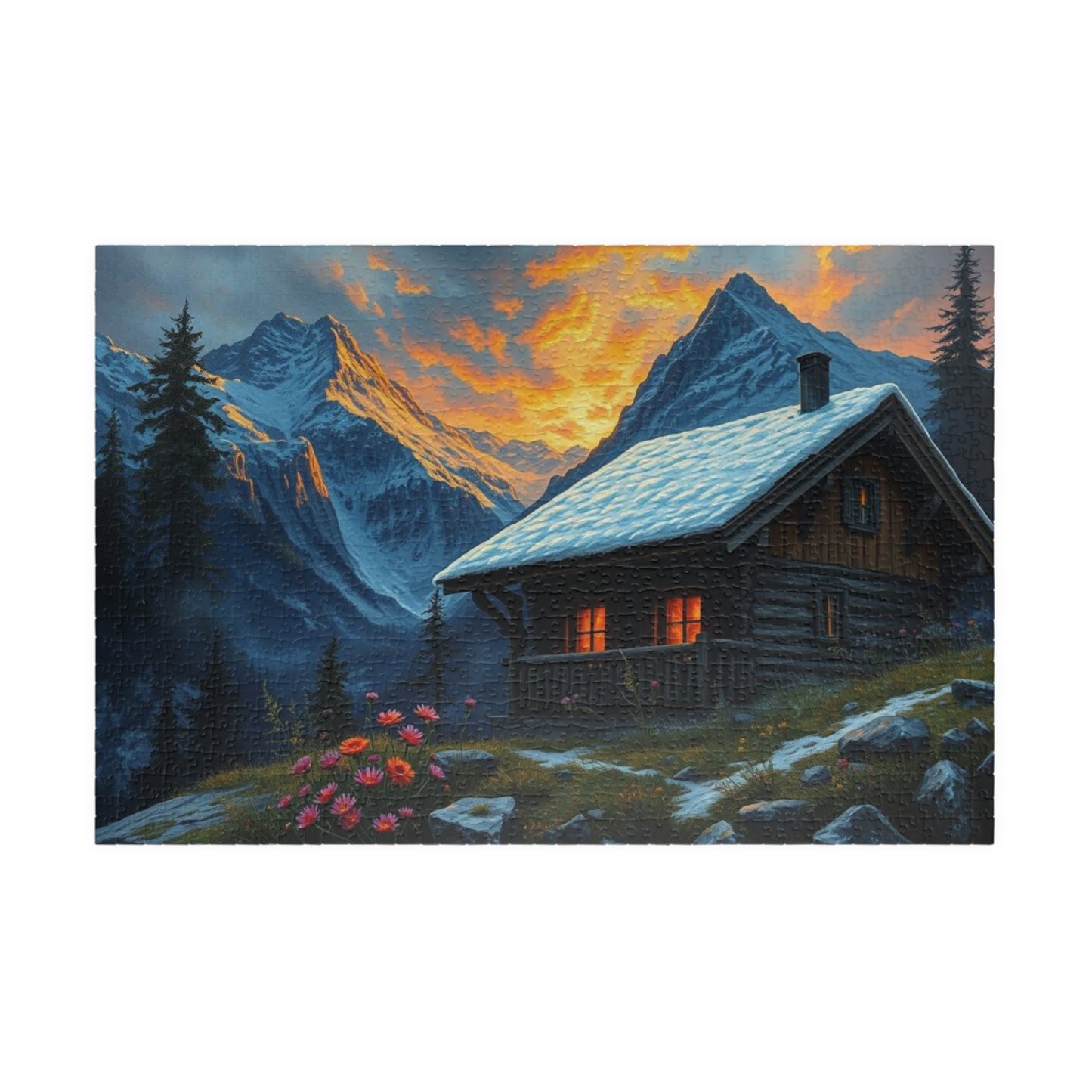 Mountain Cabin Puzzle - Cozy Atmosphere, Nature Lovers Gift, Family Activity, Mindful Challenge, 110 to 1014-Piece Options 1014 pcs (Horizontal) Puzzle The Puzzle Chest