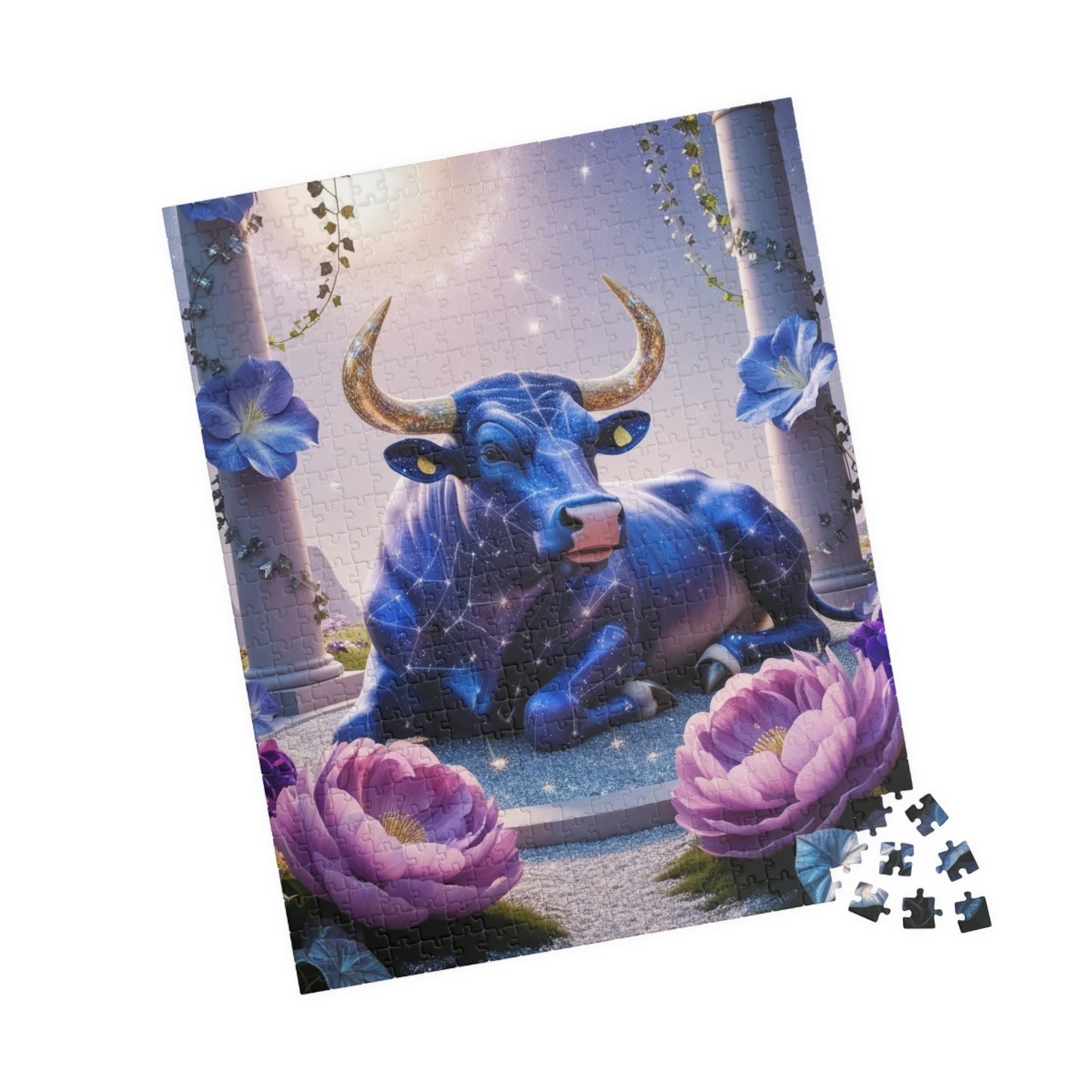 Celestial Bull Puzzle, Cosmic Taurus Zodiac Symbol Jigsaw Game, Home Entertainment, Perfect Gift for Puzzle Astrology Lover, Meditation Puzzle The Puzzle Chest