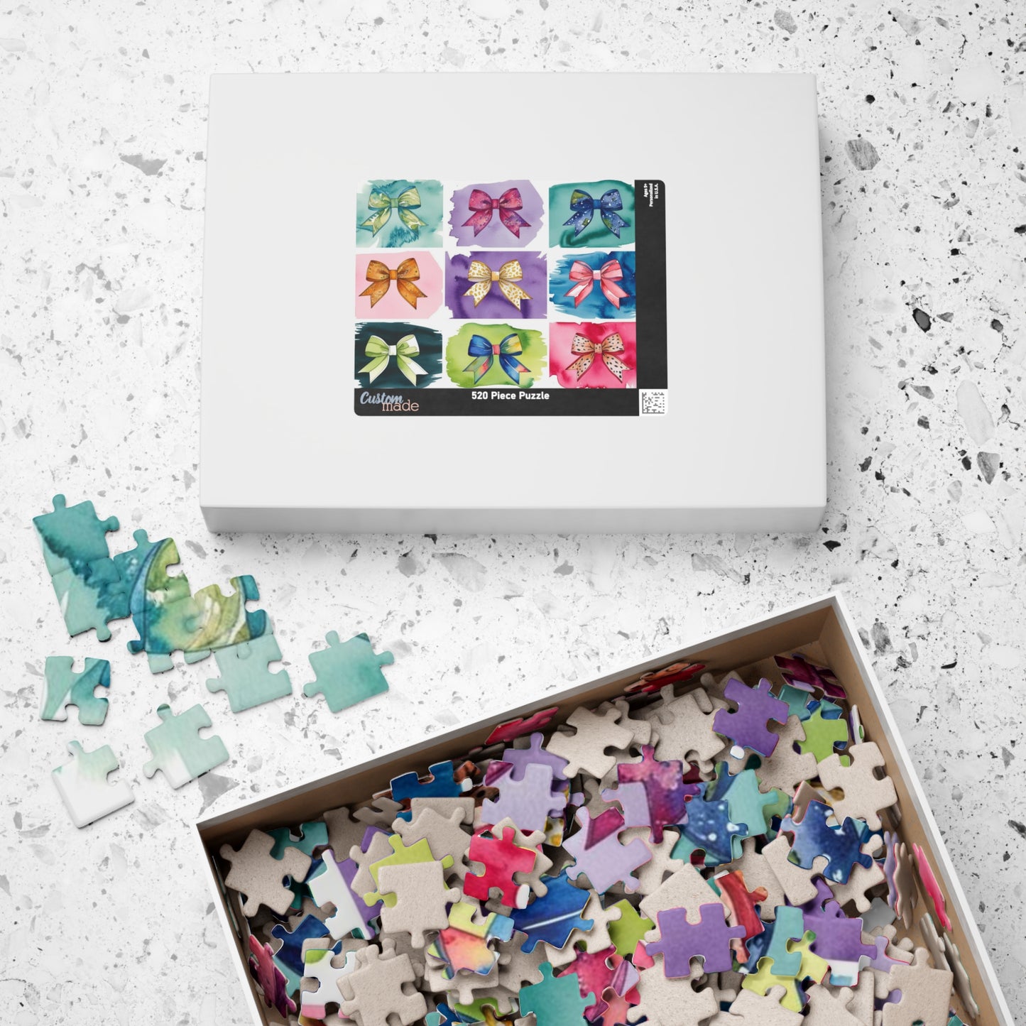 Coquette Ribbon Collage Jigsaw Puzzle, Fun Family Activity, Puzzle Lover Creative Hobby, Mindful Practice, Gift Puzzle The Puzzle Chest
