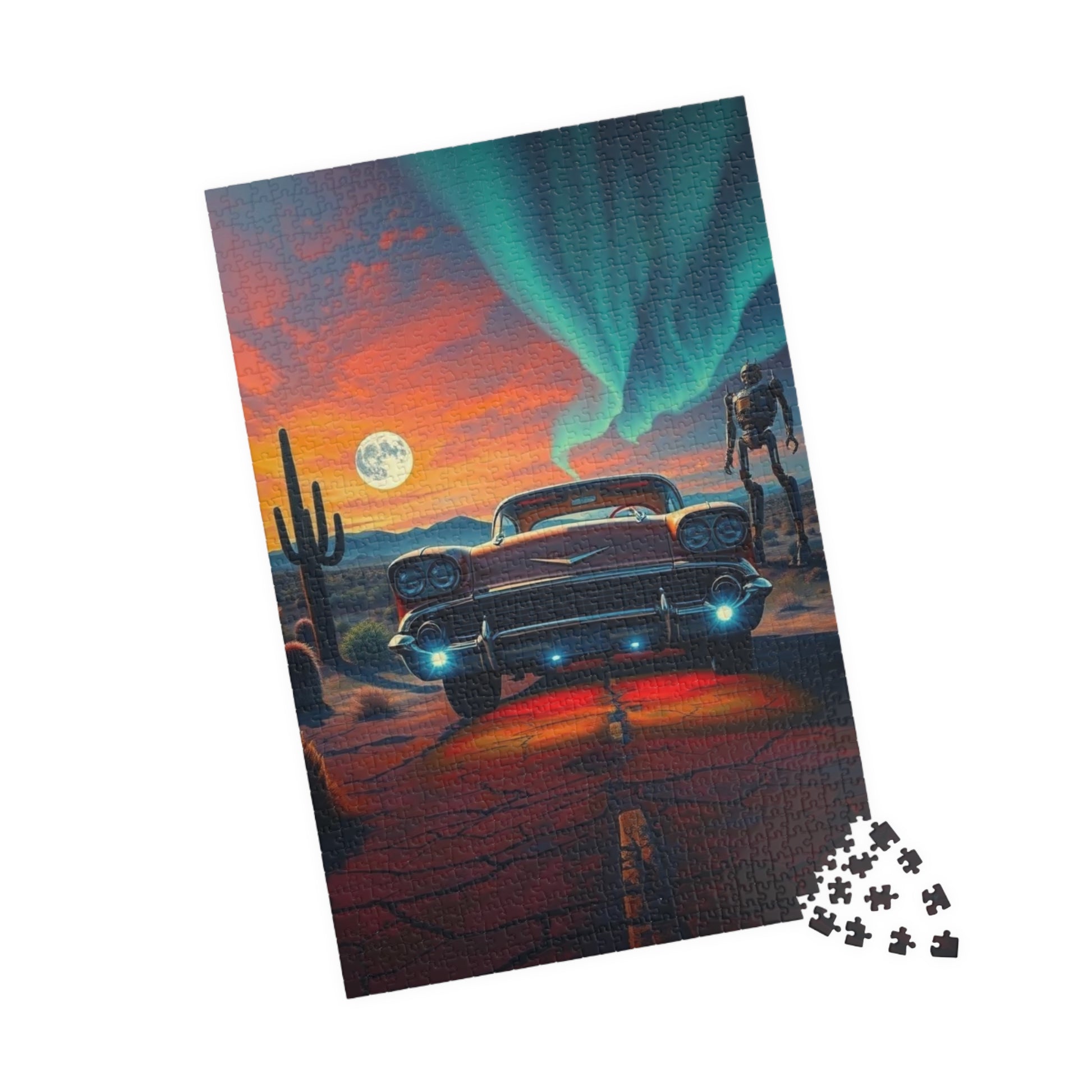 Vintage Car Puzzle, Retro Auto Art, Nostalgic Vehicle Puzzle The Puzzle Chest