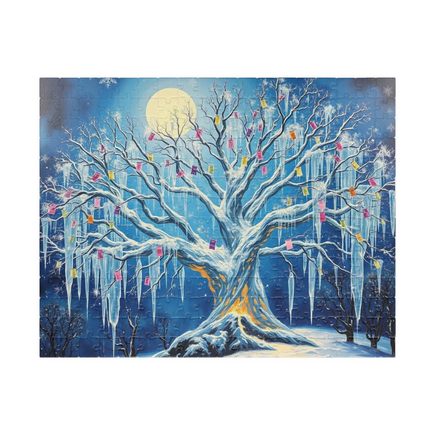 Winter Tree of Wishes Jigsaw Puzzle, 110-1014 Piece Holiday Gift for Friend, Family Activity, Christmas Winter Scene Cozy Home Entertainment