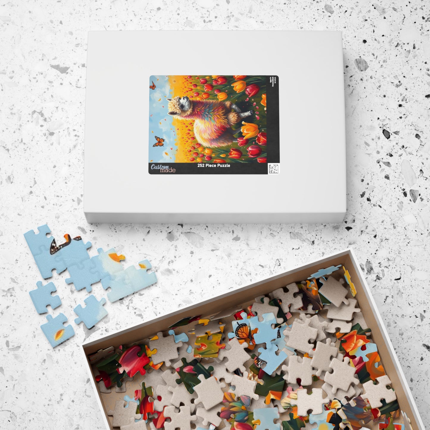 Colorful Llama Jigsaw Puzzle, Flower Nature Theme Adult Game, Fun Family Activity, Ideal Animal Lover Gift, Home Entertainment Mindful Hobby Puzzle The Puzzle Chest