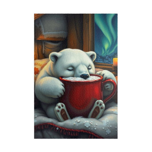Cozy Polar Bear Jigsaw Puzzle, Winter Vibes Home Entertainment, Fun Family Game, Gift for Adult Puzzle Lovers, Holiday Activity for Animal Lover 1014 pcs (Vertical) Puzzle The Puzzle Chest