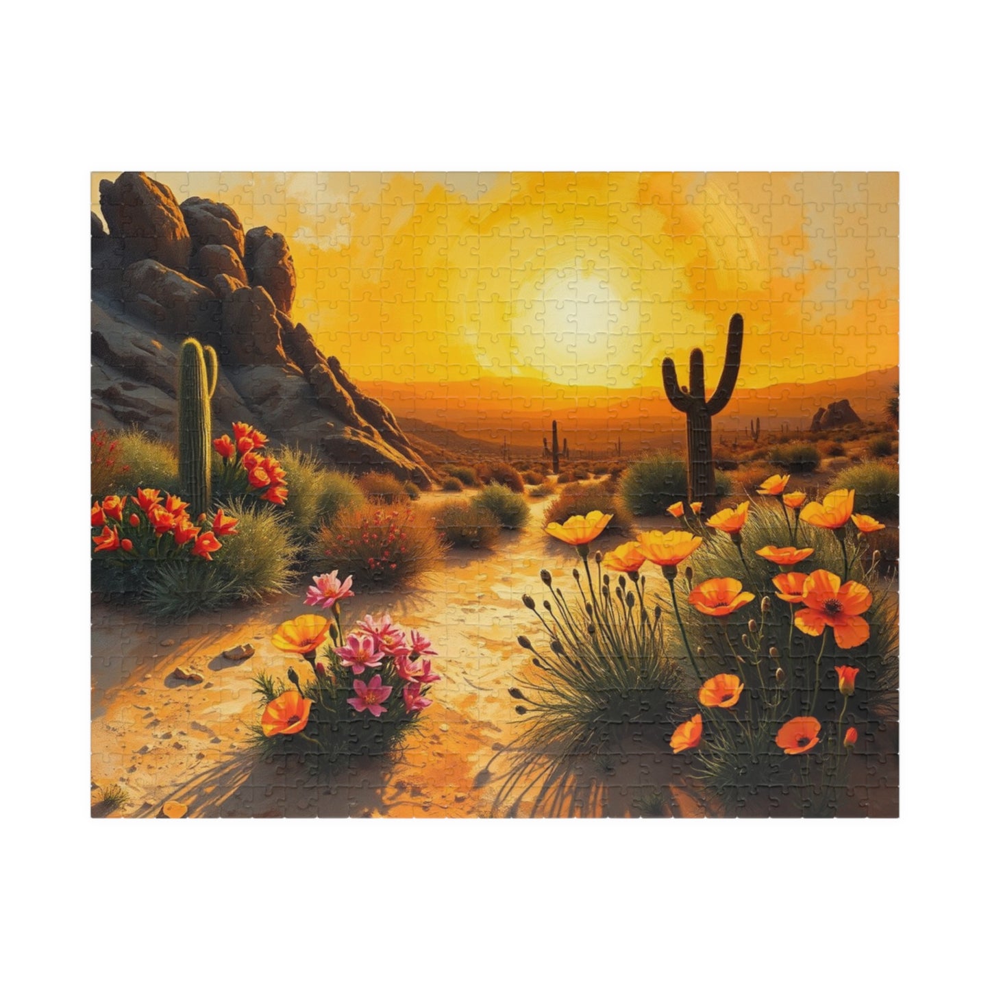 Desert Sunset Puzzle, Landscape Jigsaw Game, Quiet Home Activity, Gift for Nature Lover, Family or Solo Fun, Holiday or Birthday Present 520 pcs (Horizontal) Puzzle The Puzzle Chest