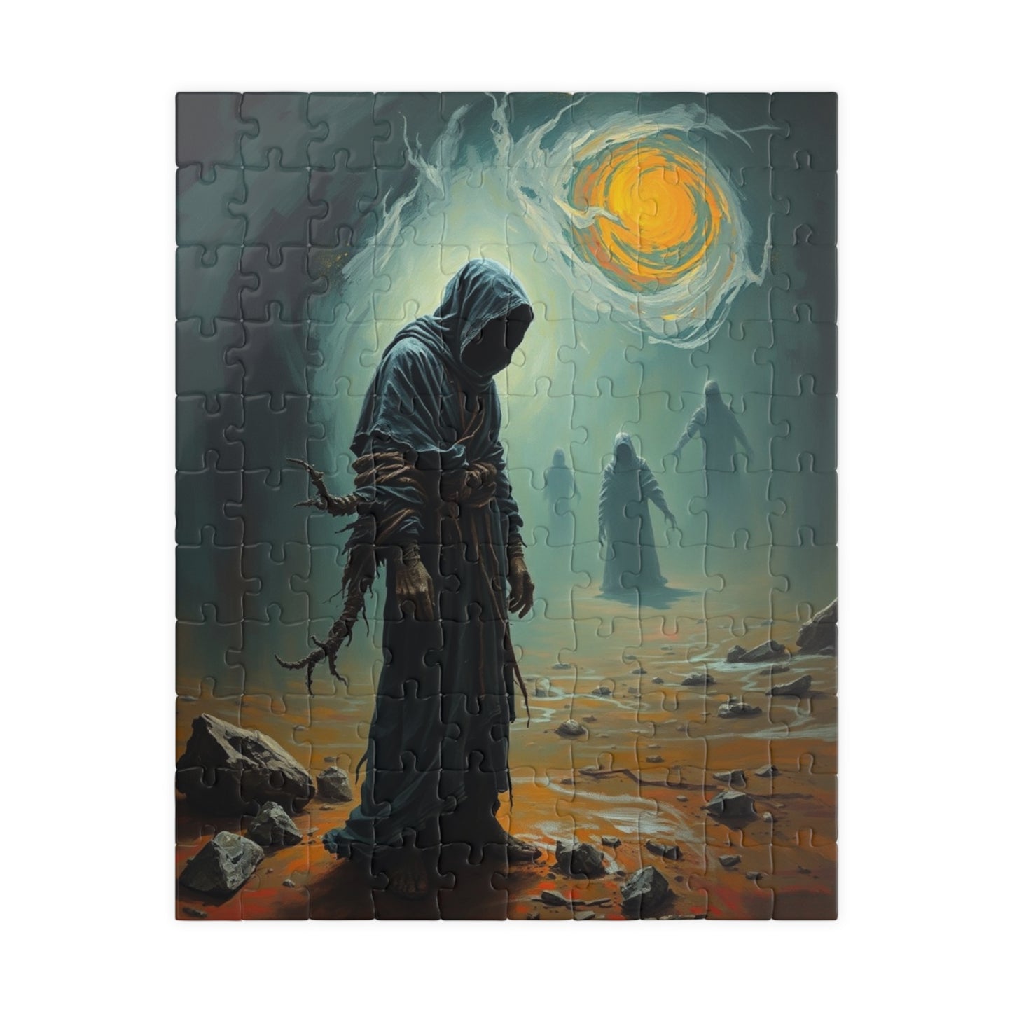 Mystical Dark Fantasy Puzzle - Tormented Figure in Barren Wasteland Gothic Art, Solo Fun or Family Game Night, Ideal Gift for Puzzle Lovers 110 pcs (Vertical) Puzzle The Puzzle Chest