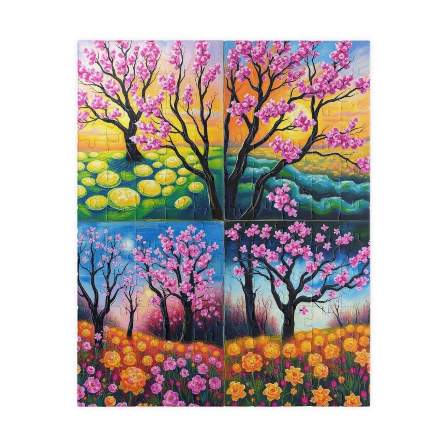 Four-Quadrant Landscape Puzzle - Nature Themed Collage Jigsaw for Adults, Ideal for Family Bonding, Mental Exercise, Gift for Friends 110 pcs (Vertical) Puzzle The Puzzle Chest