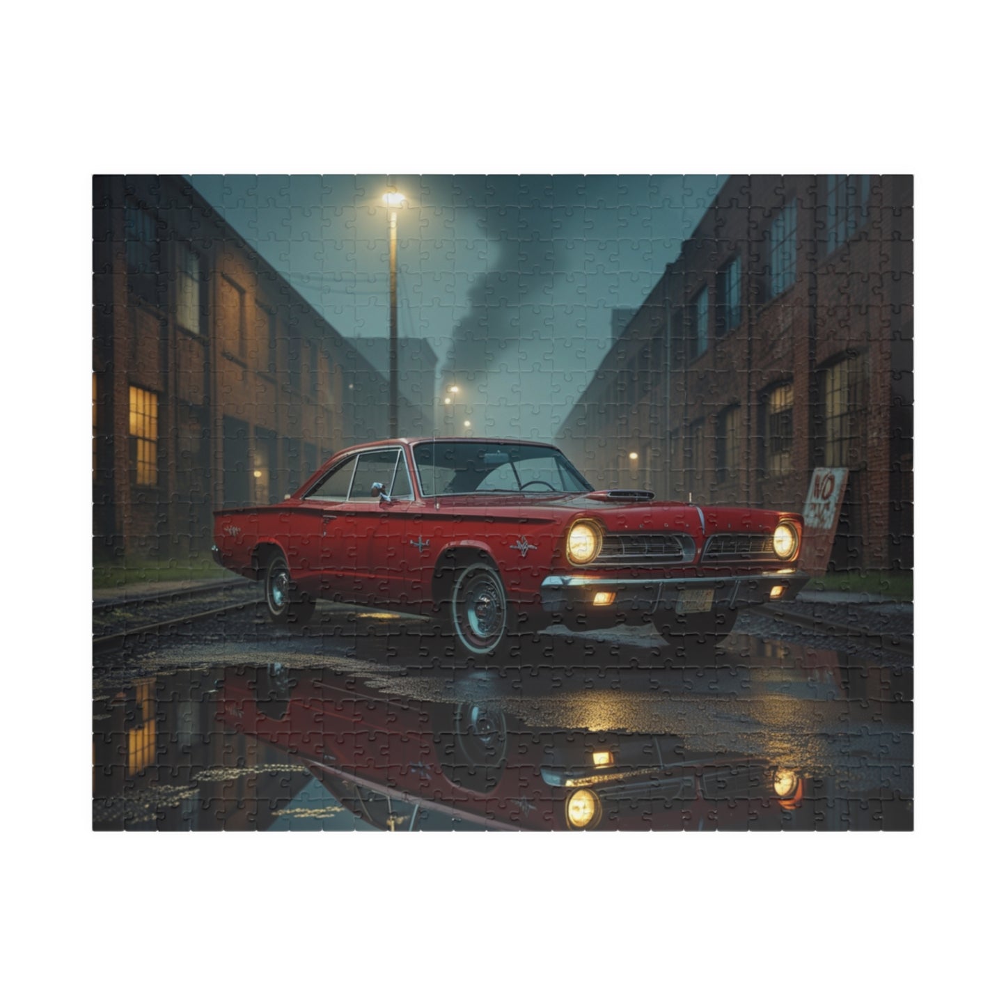 Vintage Car Puzzle - Classic Red 1960 Fury, Nostalgic Jigsaw for Retro Car Lover 520 pcs (Horizontal) Puzzle The Puzzle Chest