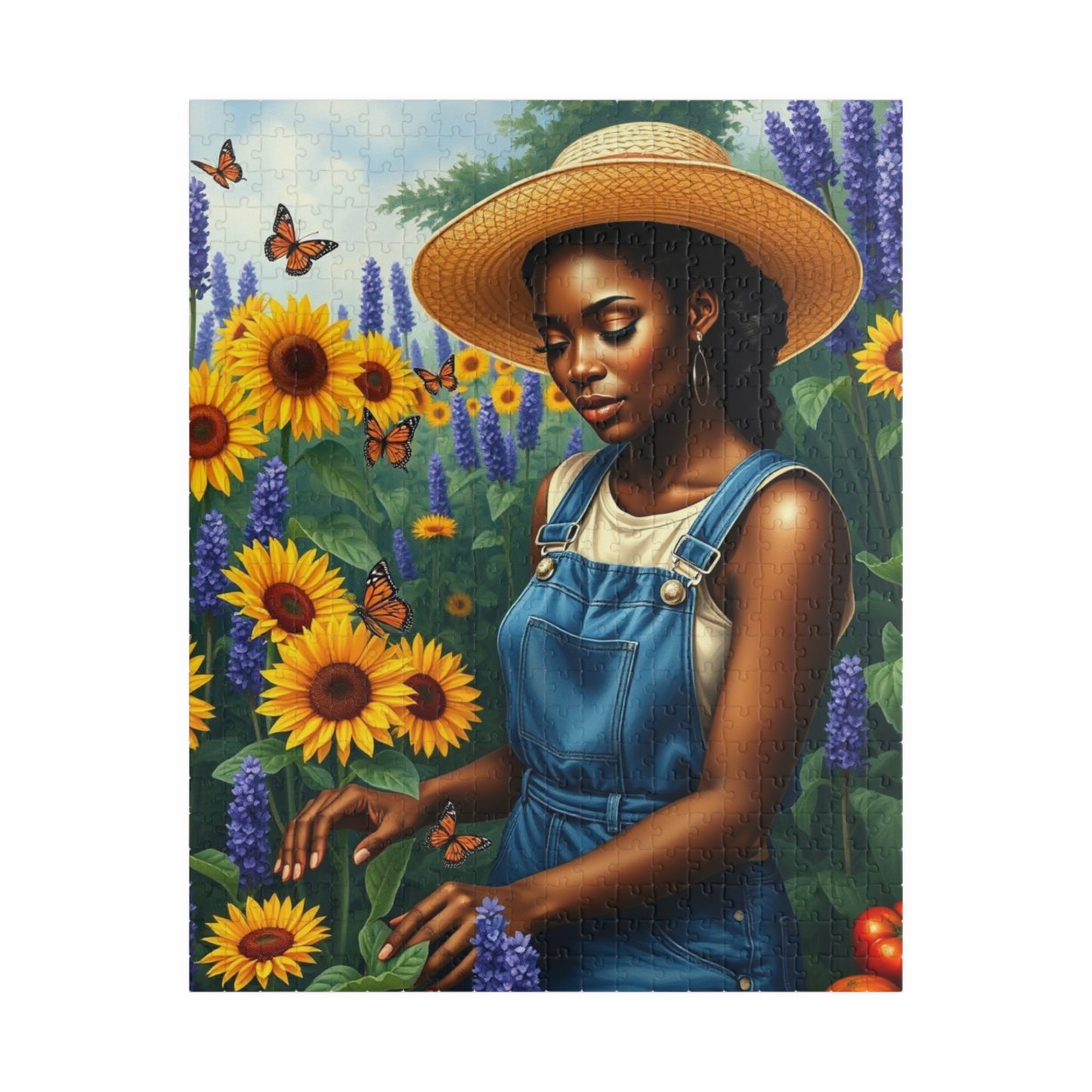 African American Woman Jigsaw Puzzle, Garden Scene 110-1014 Piece, Perfect Gift for Nature Lovers, Family Bonding Activity, Creative Hobby 520 pcs (Vertical) Puzzle The Puzzle Chest