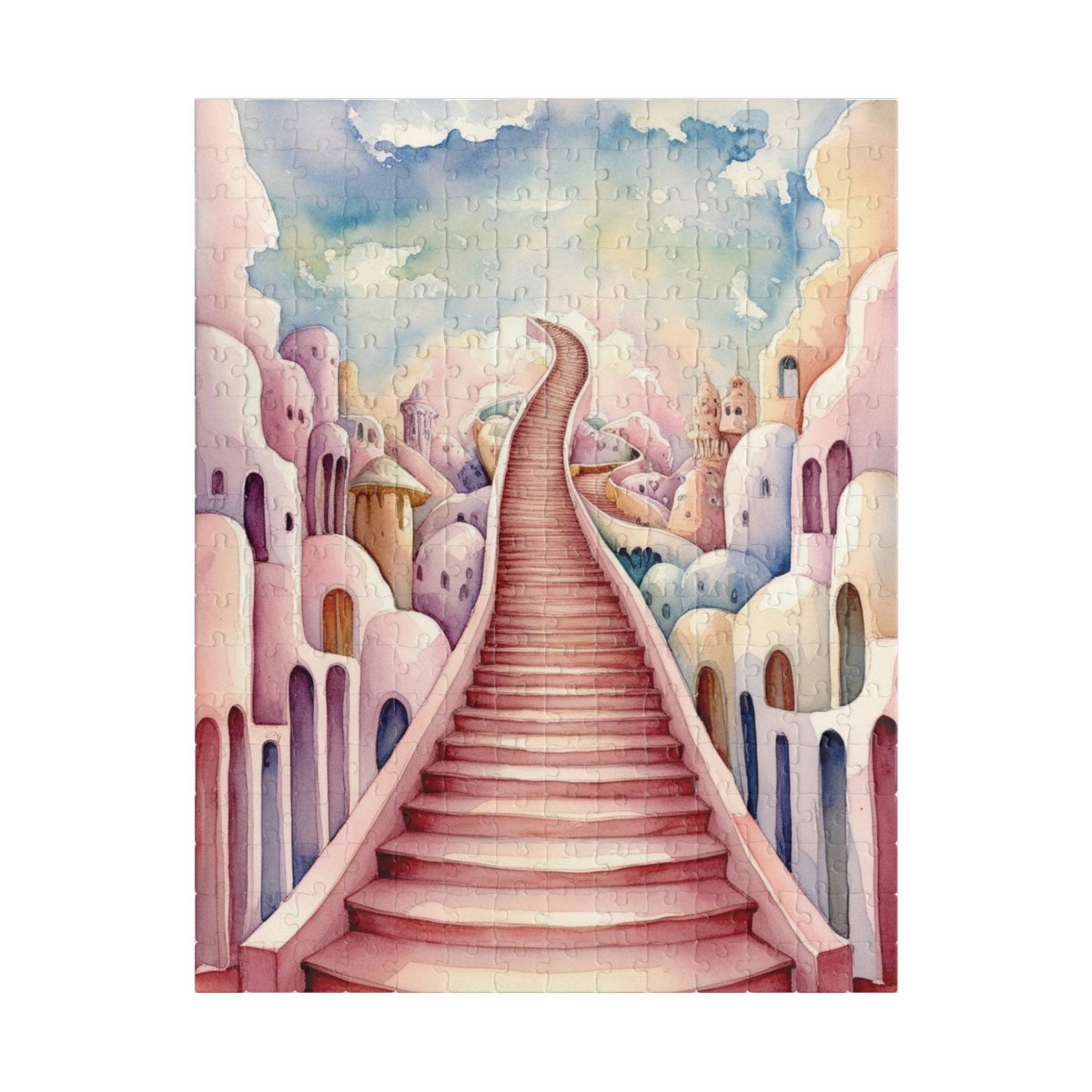 Dreamy Staircase Puzzle Inspired by Salvador Dalí, Distorted Architecture Jigsaw Game Challenging Brain Teaser, Home Decor, Mindful Activity 252 pcs (Vertical) Puzzle The Puzzle Chest